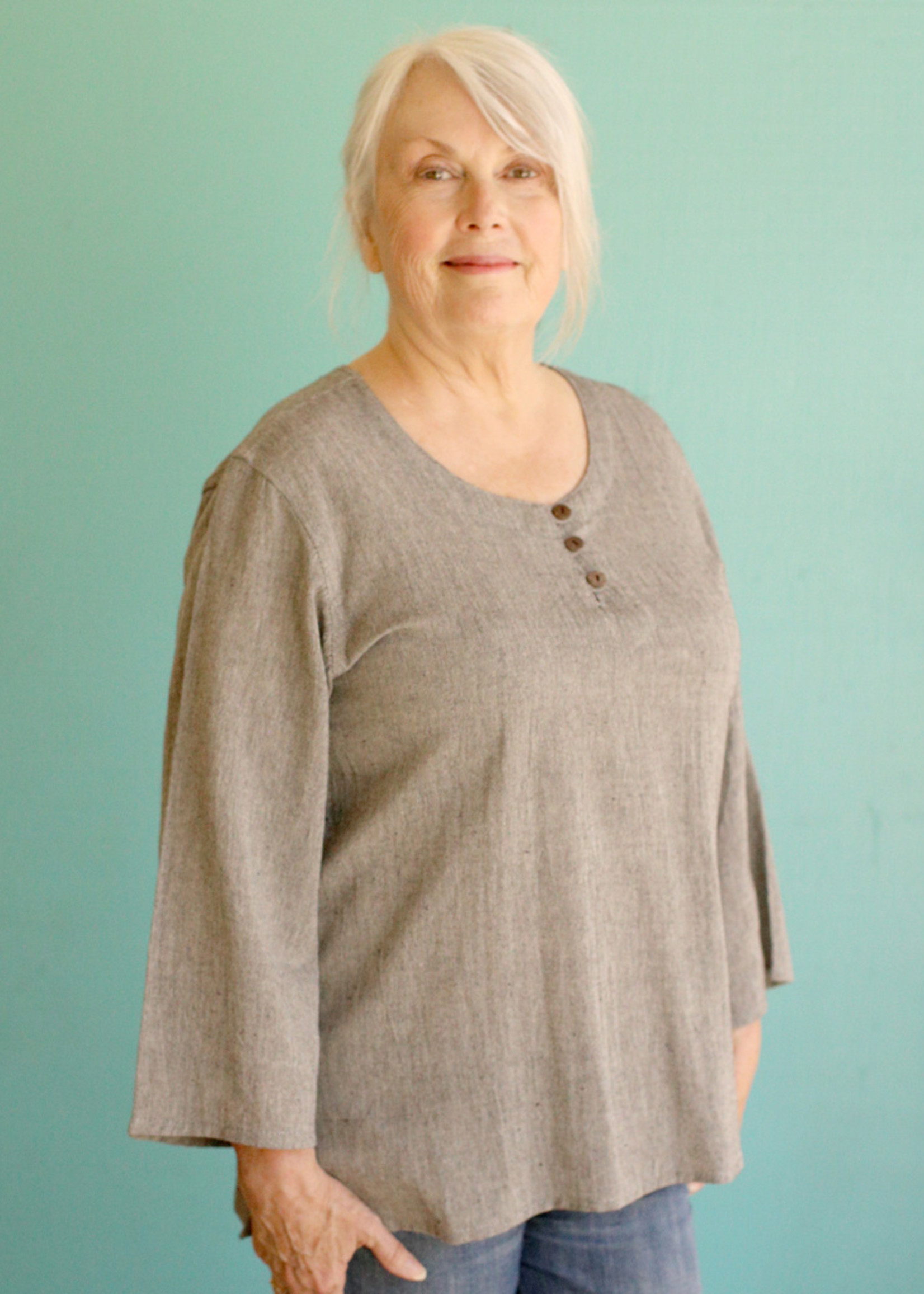Grey 3 Button Shirt From Humankind Fair Trade Humankind