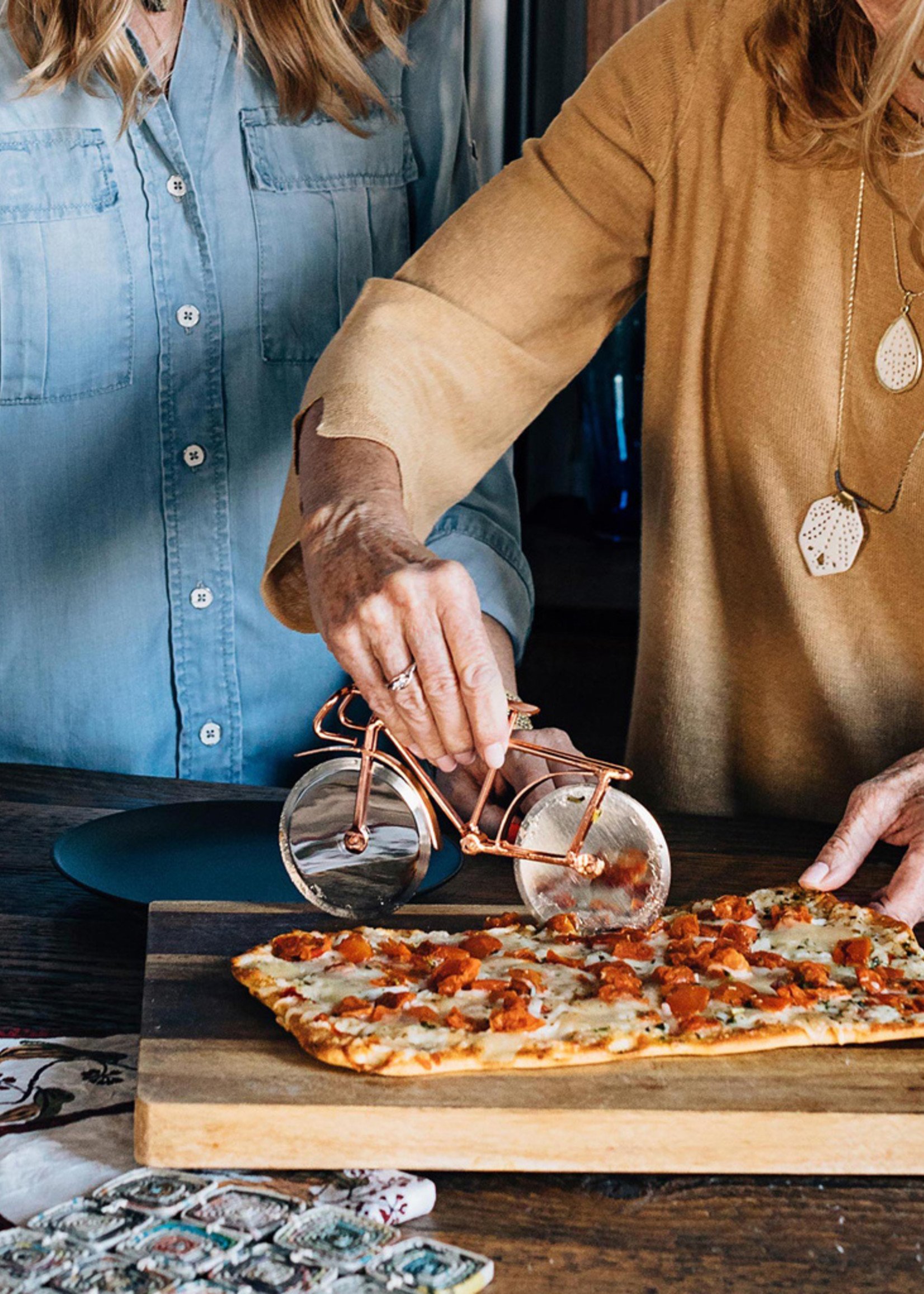 Ten Thousand Villages Bicycle Pizza Cutter