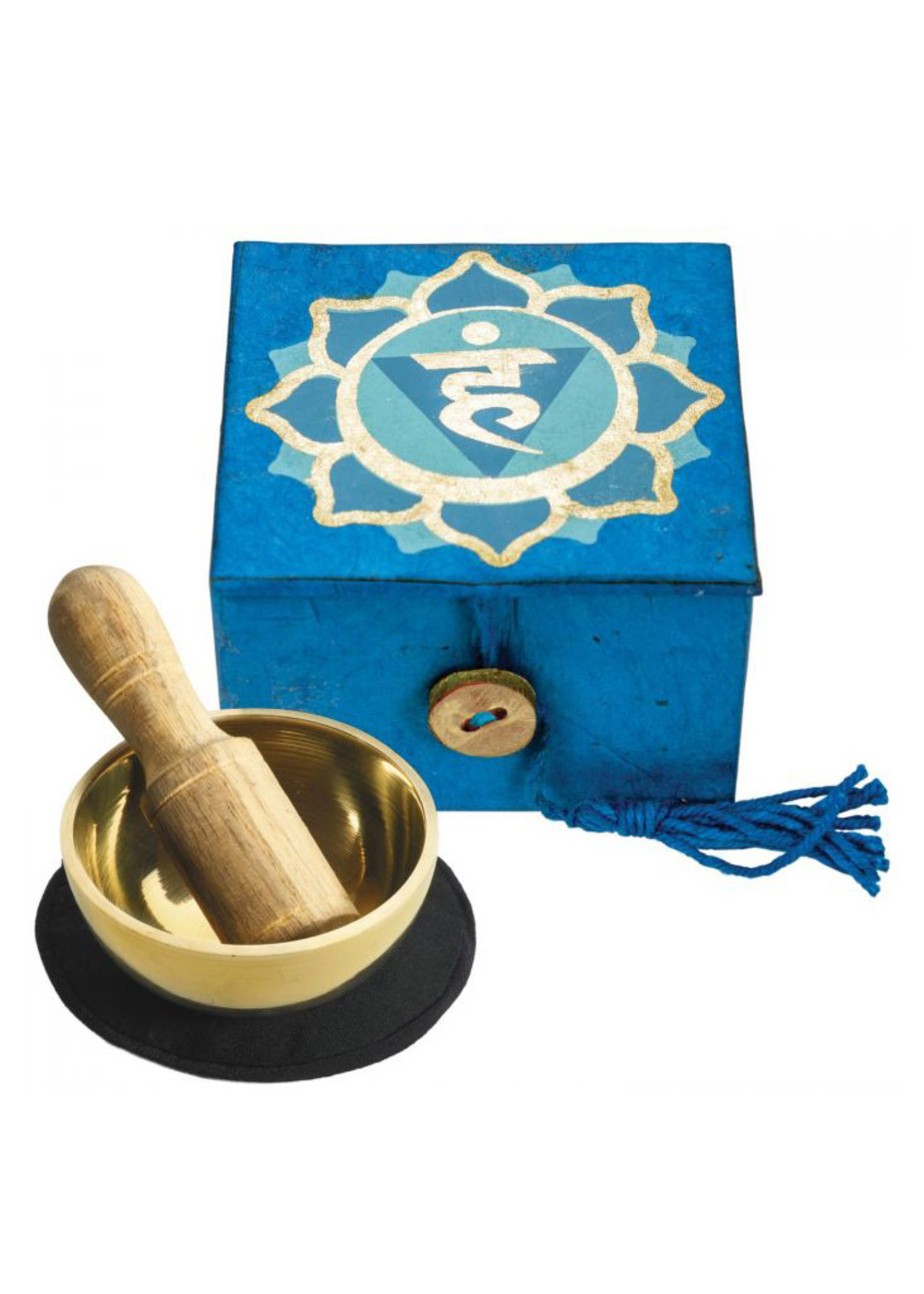 dZi Blue Throat Chakra Mini Meditation Bowl