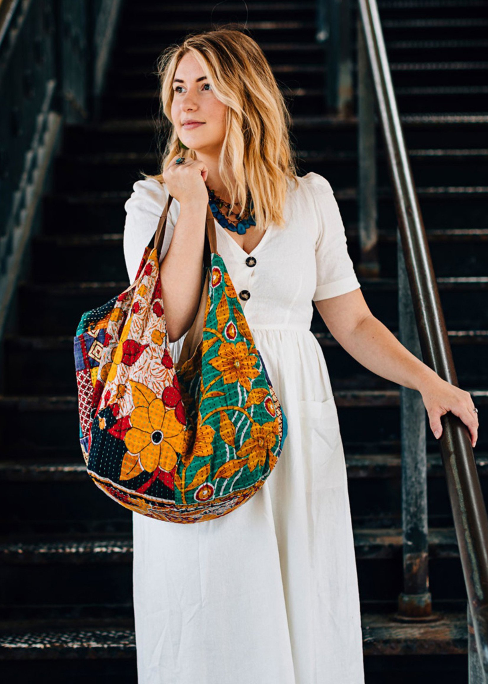 Ten Thousand Villages Kantha Tote Bag