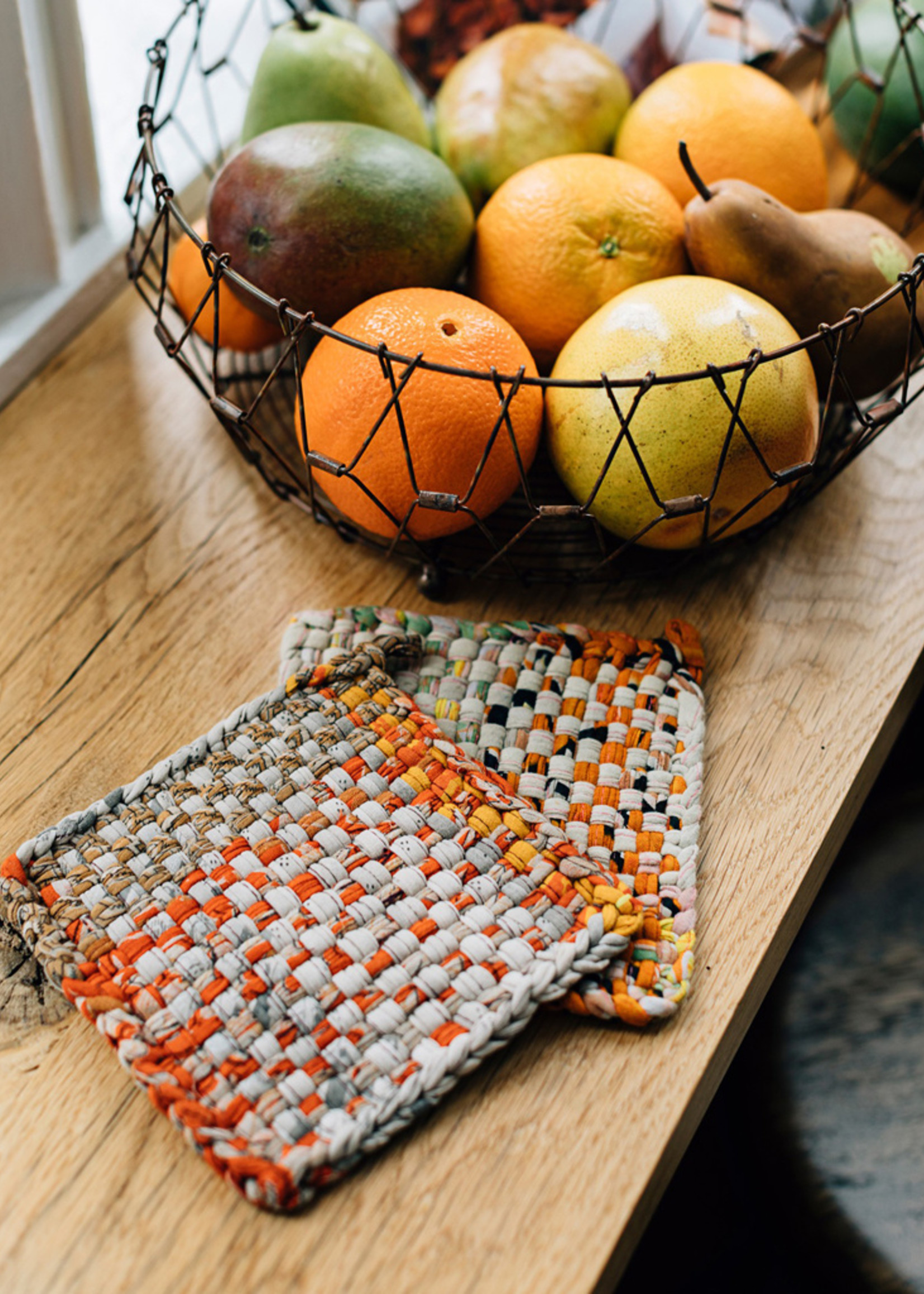 Sol Potholder in Honey - Ethical Kitchen Textiles