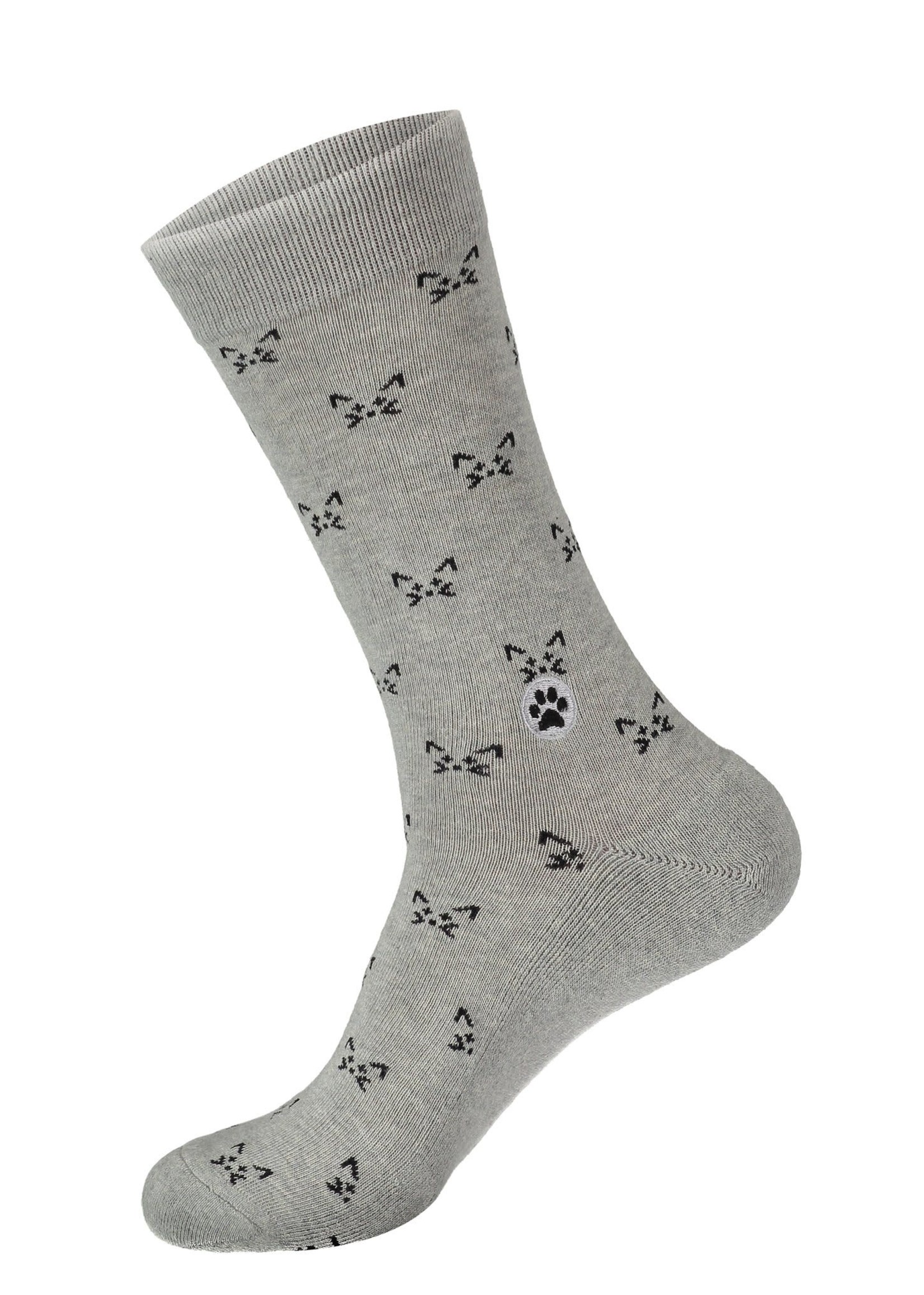 Conscious Step Men's Socks That Save Cats [Gray]