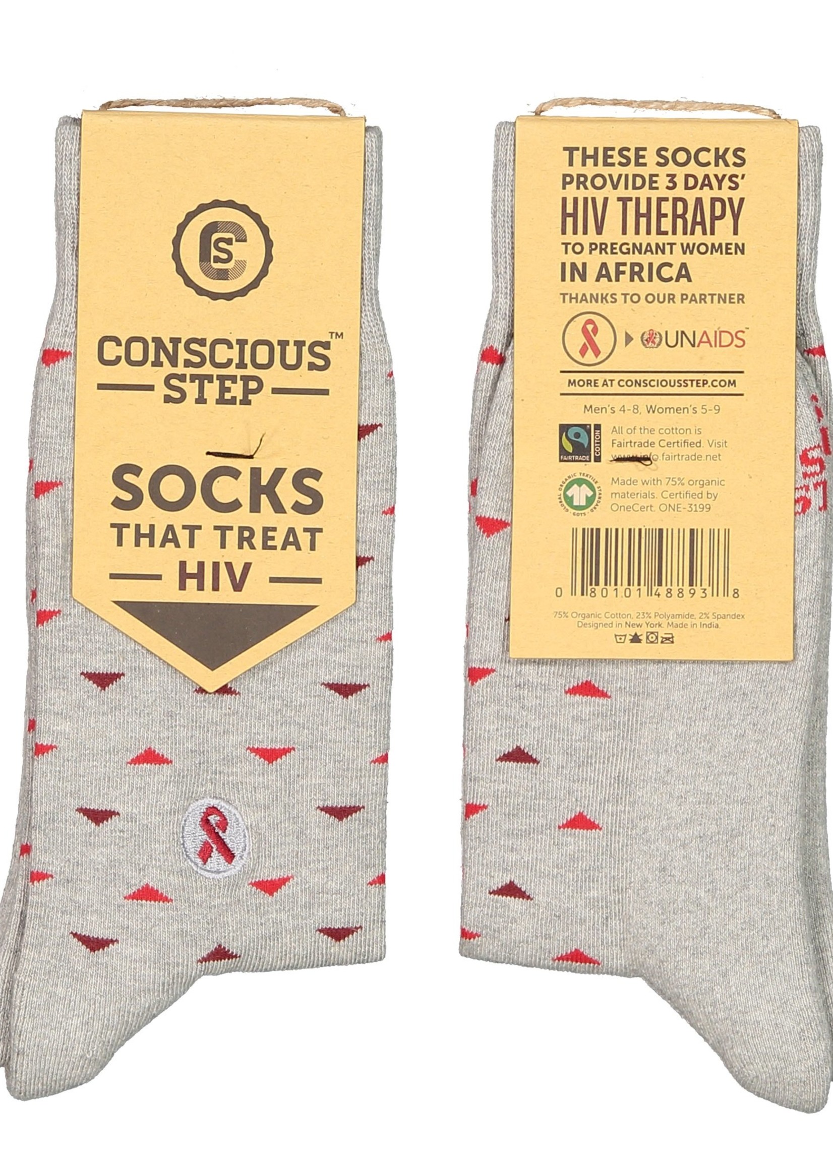 Conscious Step Women's Socks That Provide HIV Treatments [gray]