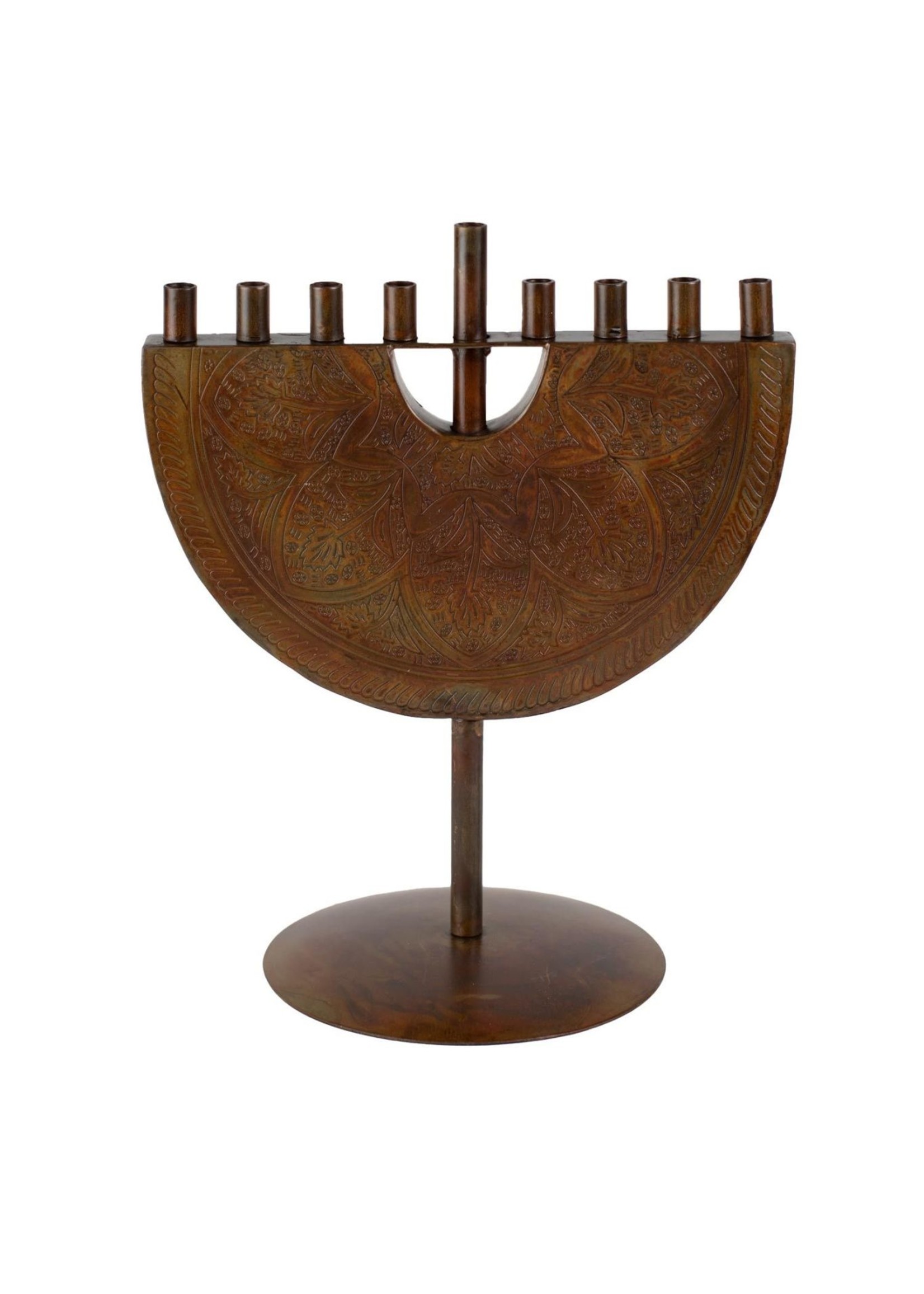 Ten Thousand Villages Engraved Iron Menorah