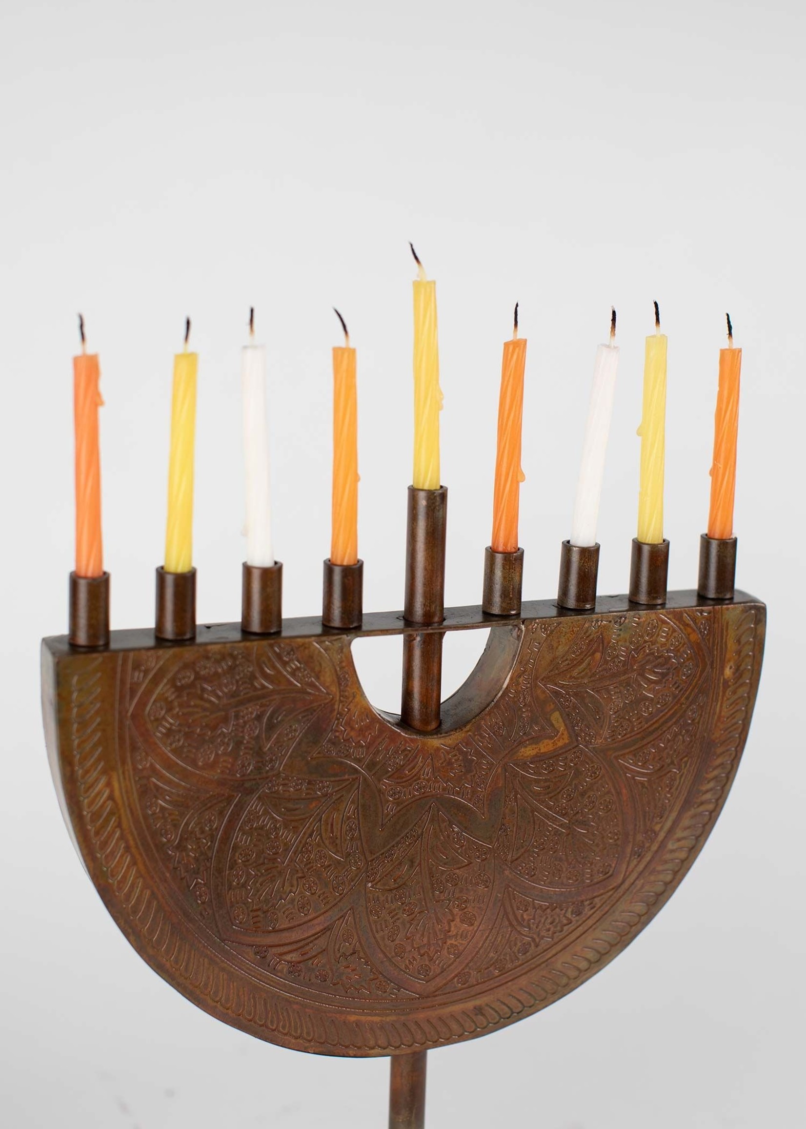 Ten Thousand Villages Engraved Iron Menorah
