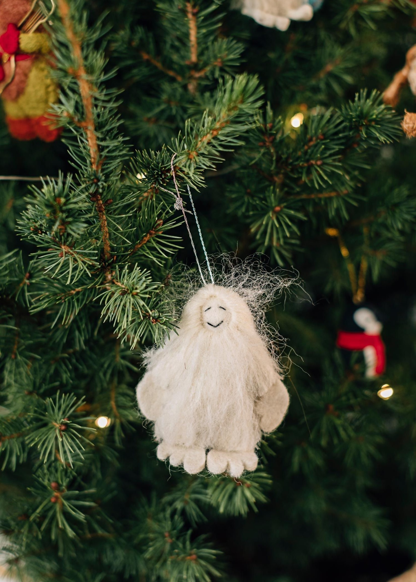 Ten Thousand Villages Felt Yeti Ornament