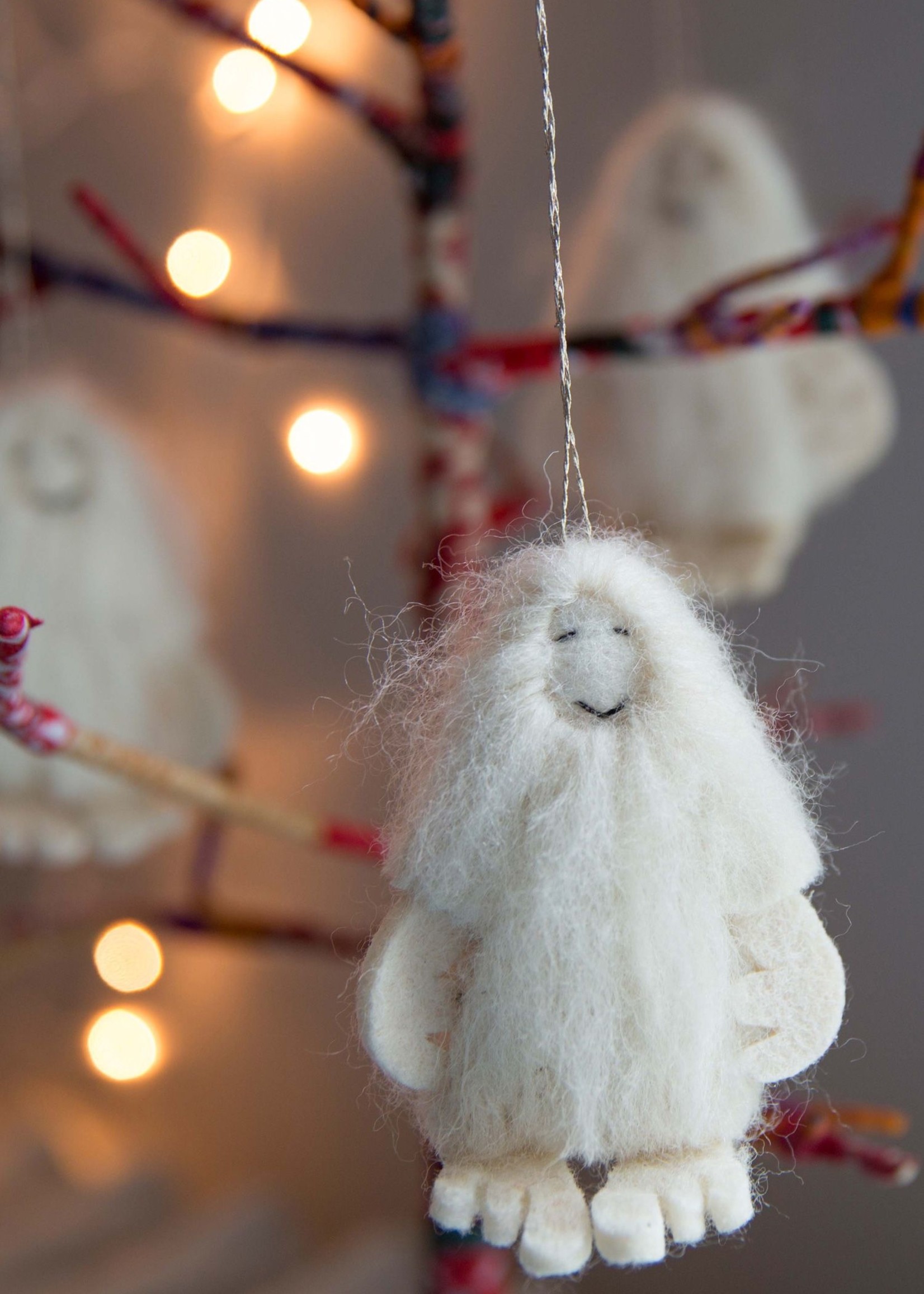 Ten Thousand Villages Felt Yeti Ornament