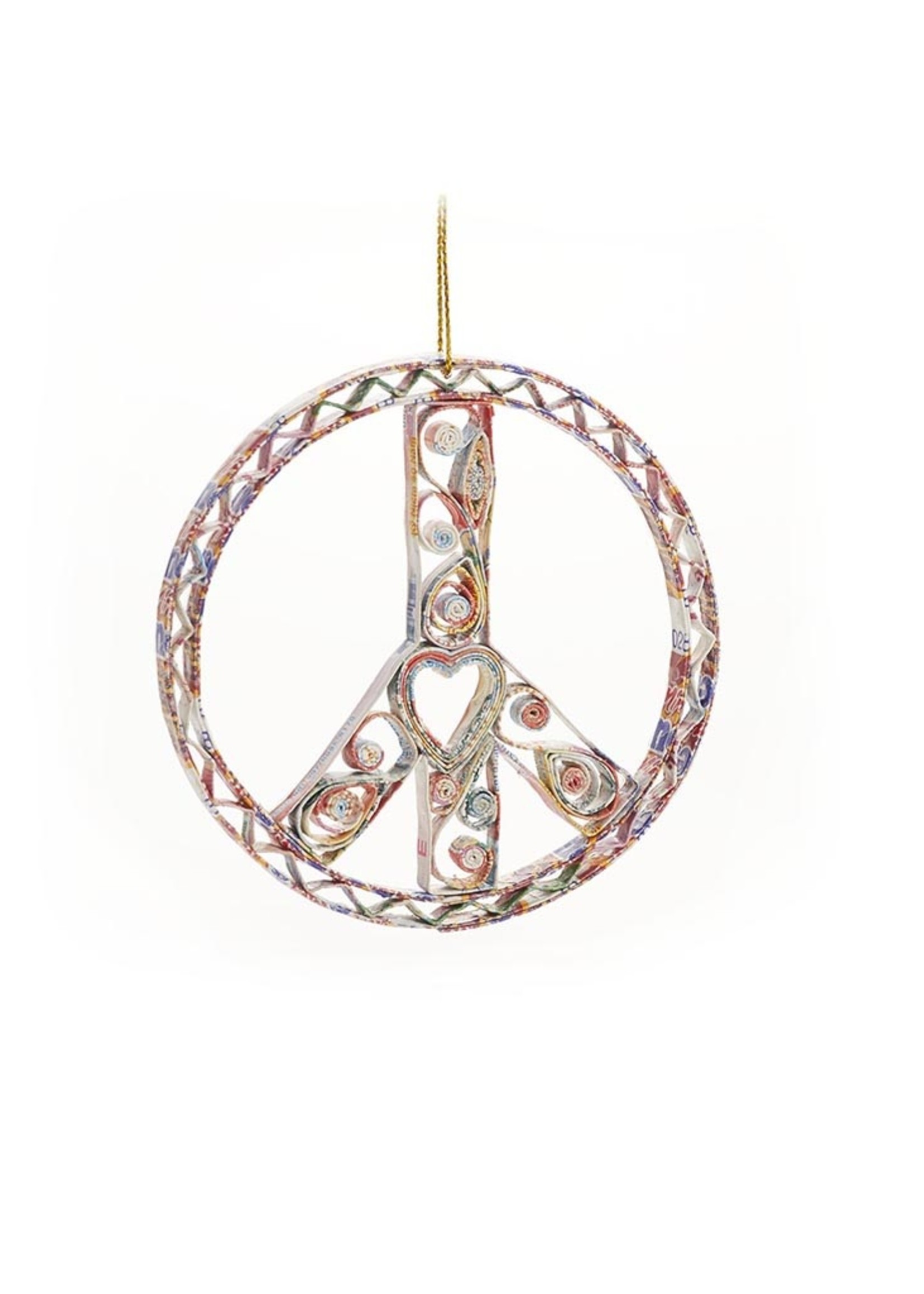 SERRV Quilled Peace Sign Ornament
