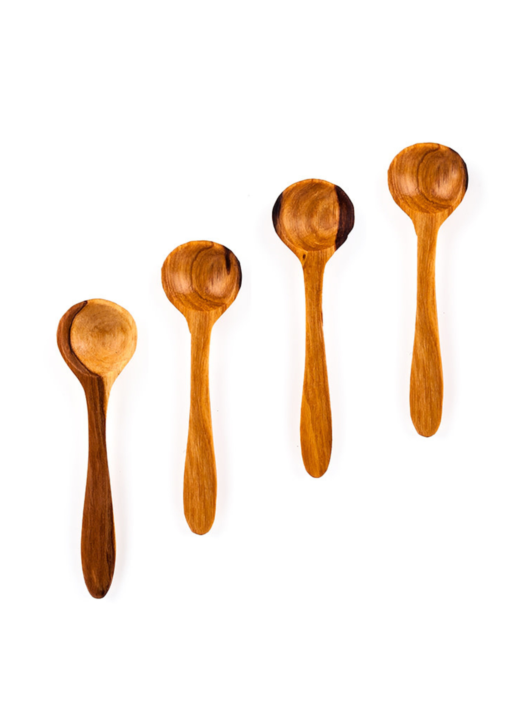 African Modern Wild Olive Wood Spice Spoon