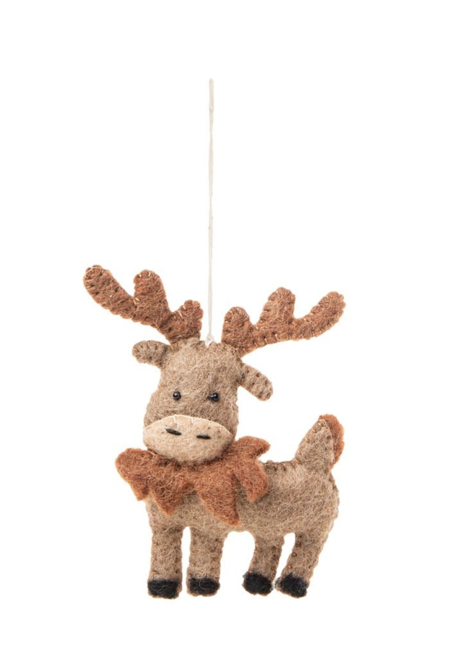 Global Goods Partners Felt Moose Ornament