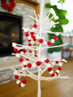 Ganesh Himal Red & White Felt Ball Garland