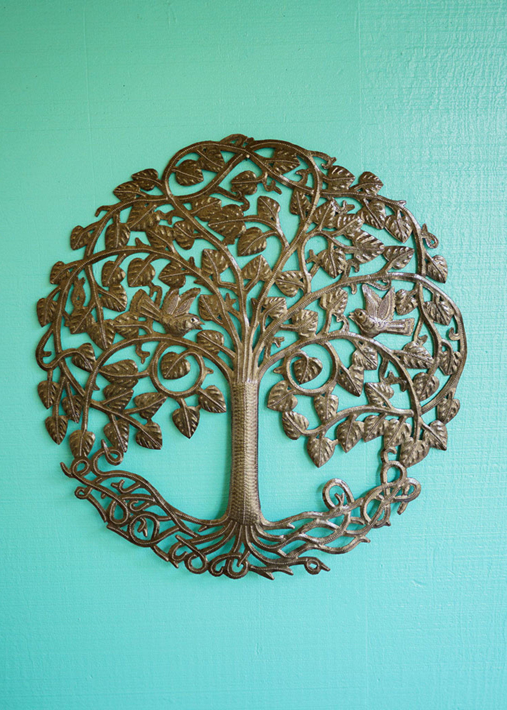 Beyond Borders Circle Tree of Life Metal Art