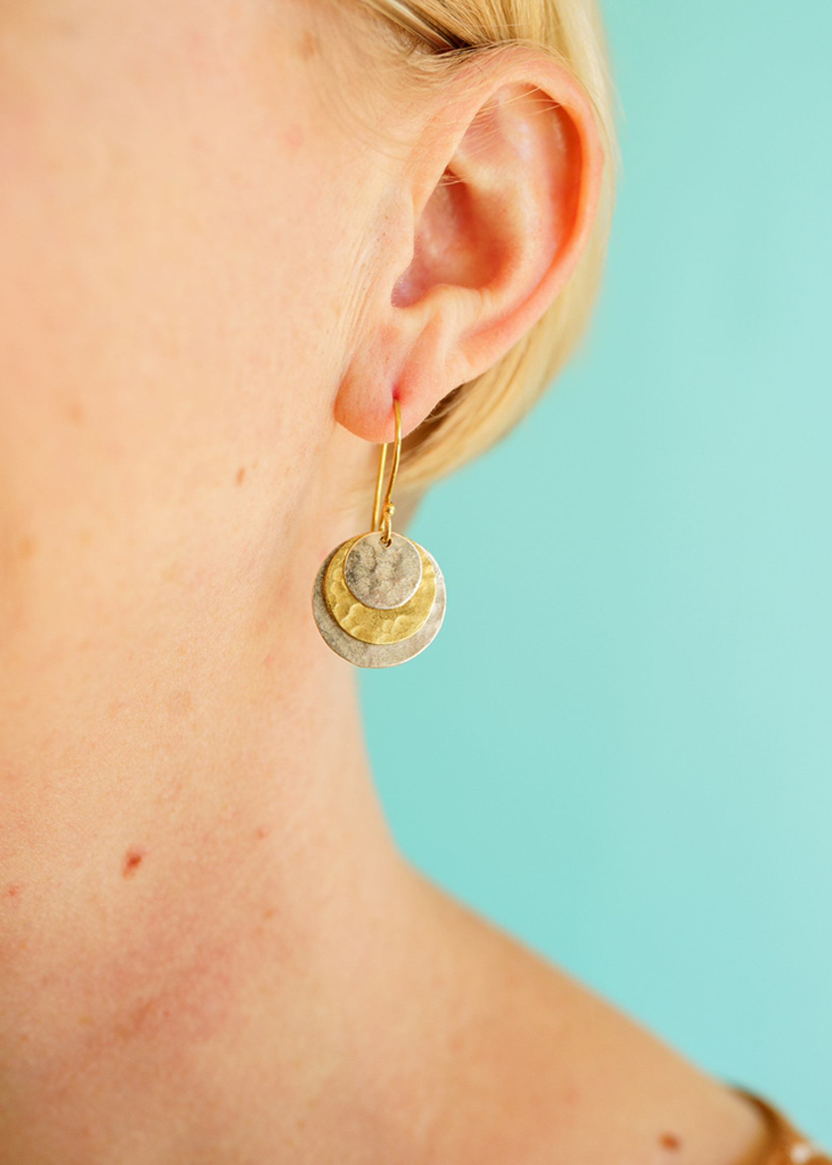 Ten Thousand Villages Layered Disk Earrings