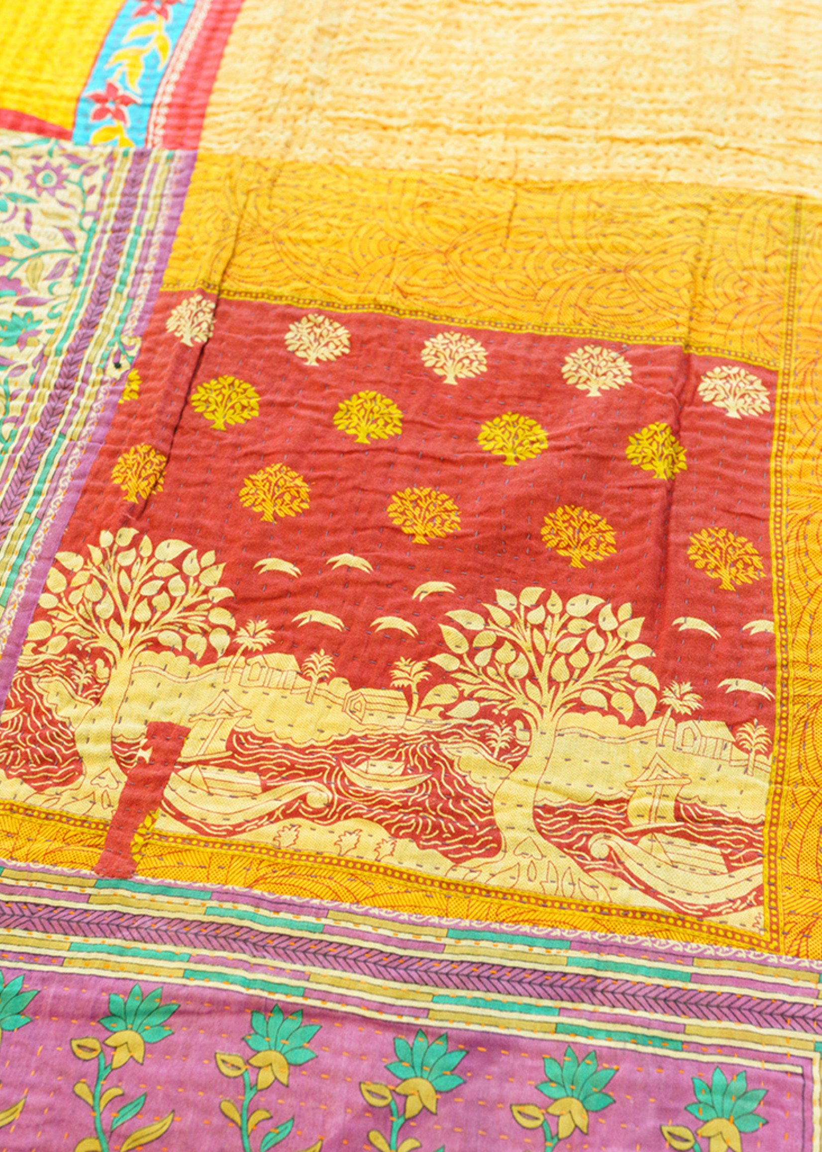 SERRV Queen Size Kantha Quilt #19