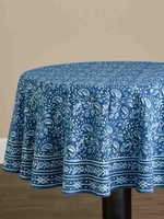 Floral Indigo Round Tablecloth