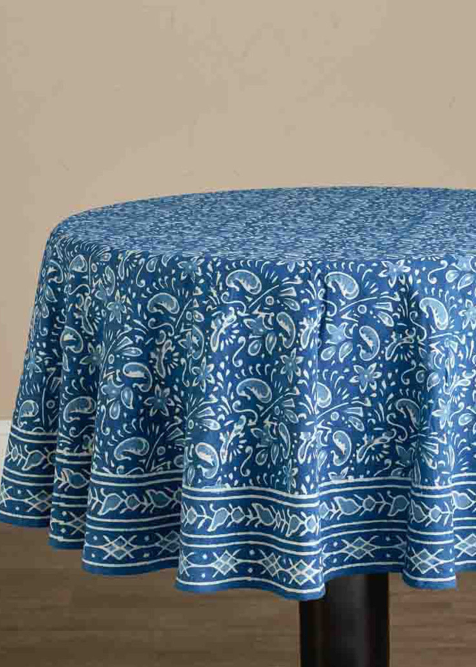 SERRV Floral Indigo Round Tablecloth