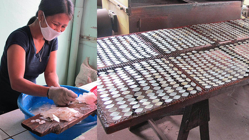 Saffy artisan washing capiz shell 