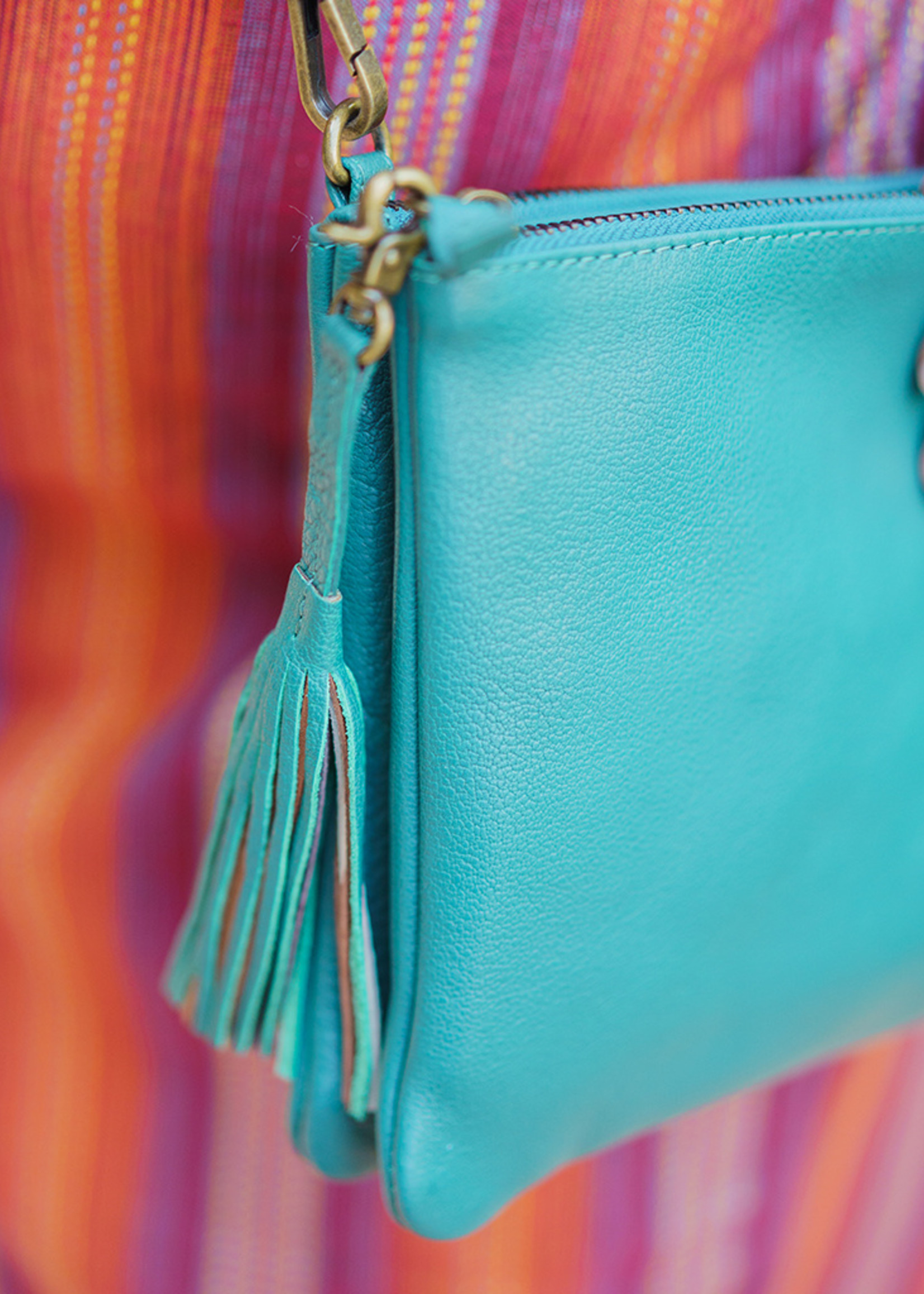 Leather Crossbody Purse in Teal from HumanKind Fair Trade - HumanKind Fair  Trade