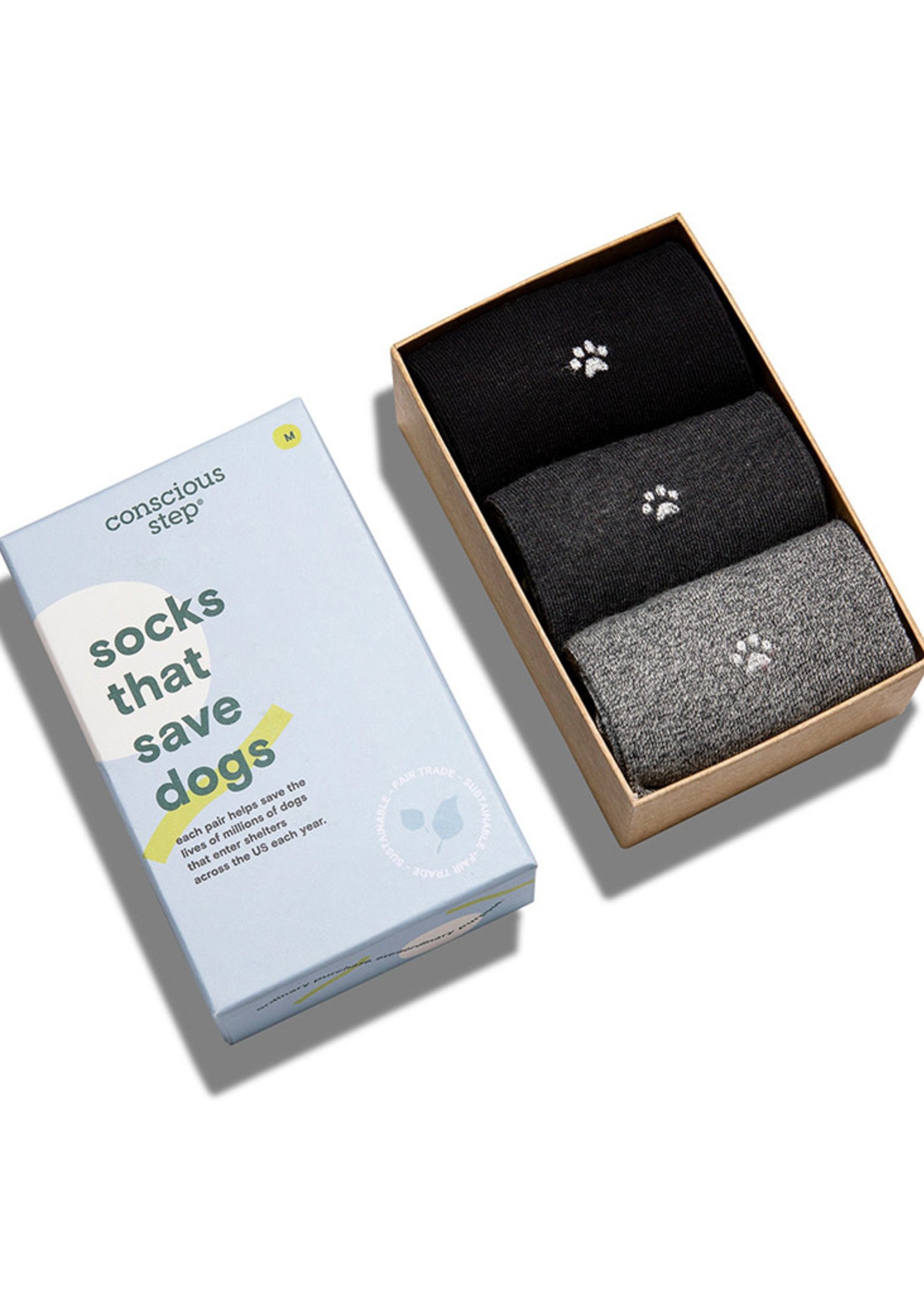 Conscious Step Men's Box of Socks That Save Dogs