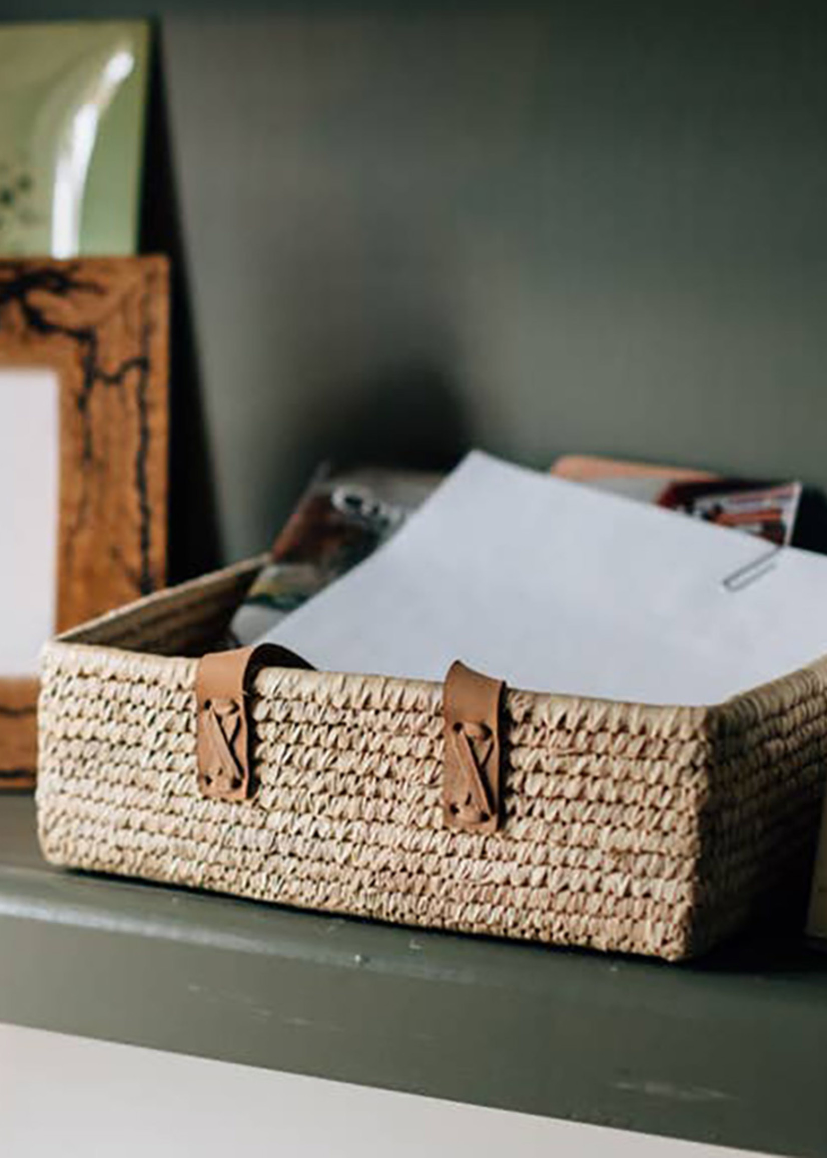 Ten Thousand Villages Square Handled Basket