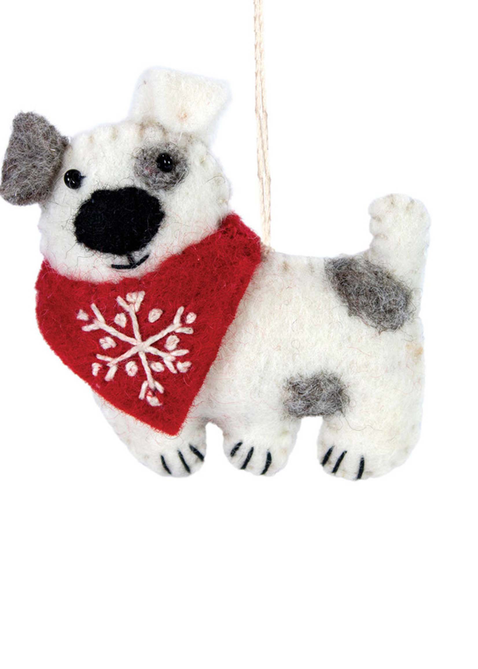 dZi Snowflake Patches the Dog Ornament