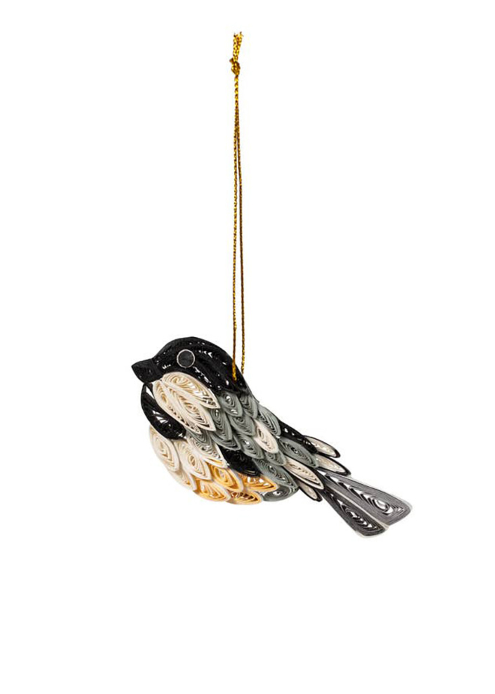 Ten Thousand Villages Quilled Chickadee Ornament