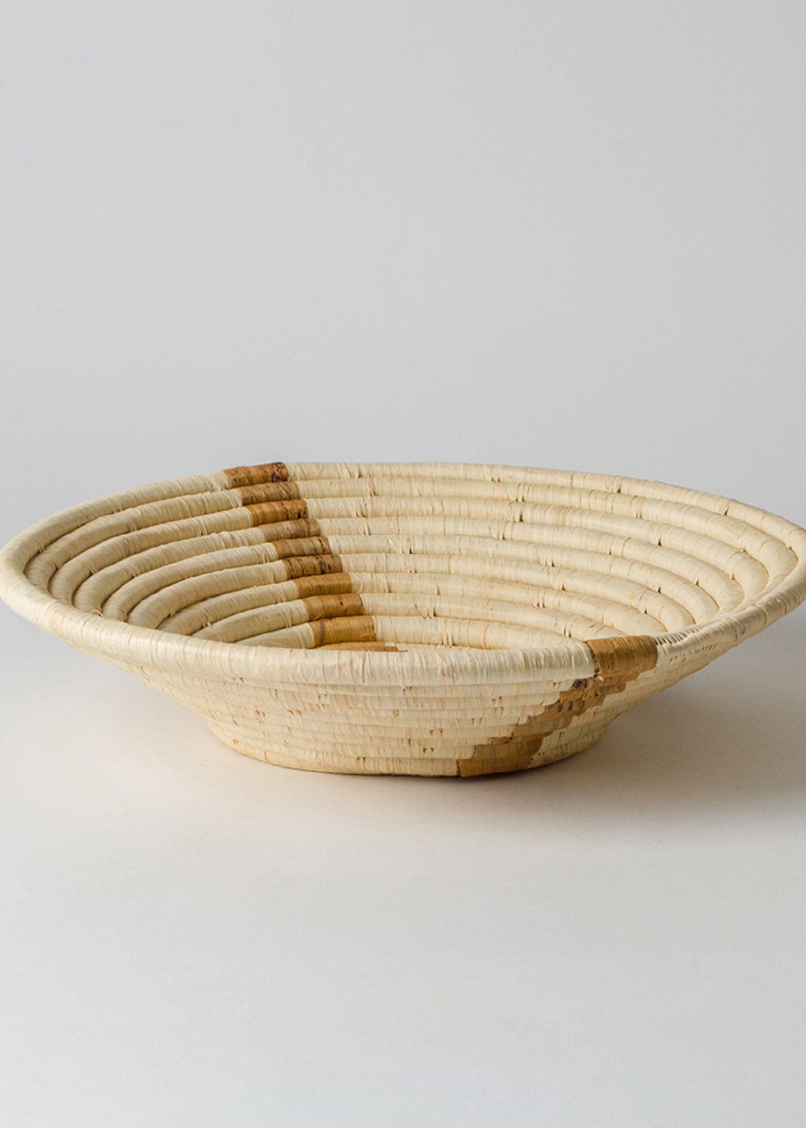 Kazi 12" Banana Bark Striped Basket