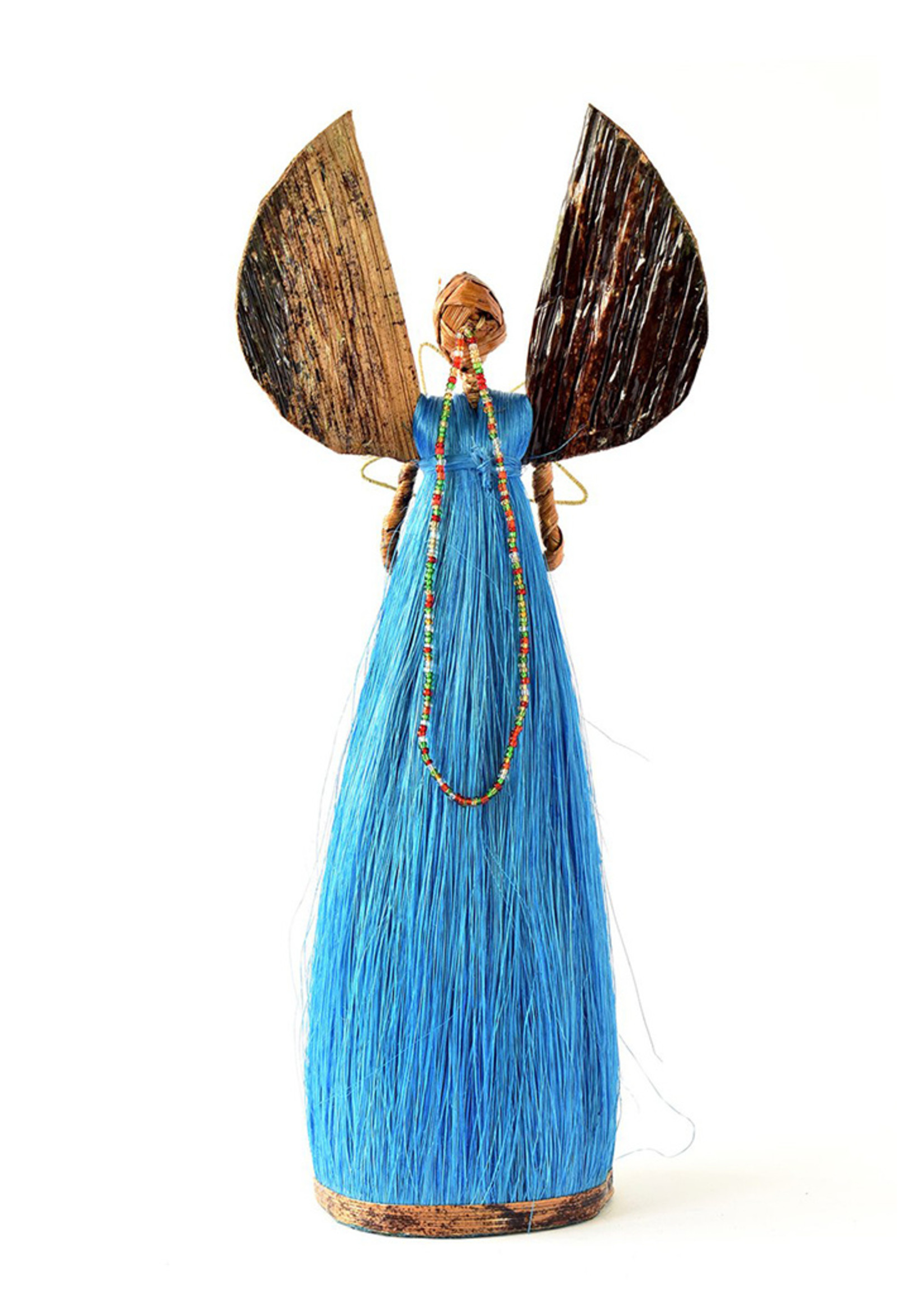 Light Blue Sisal Angel Sculpture