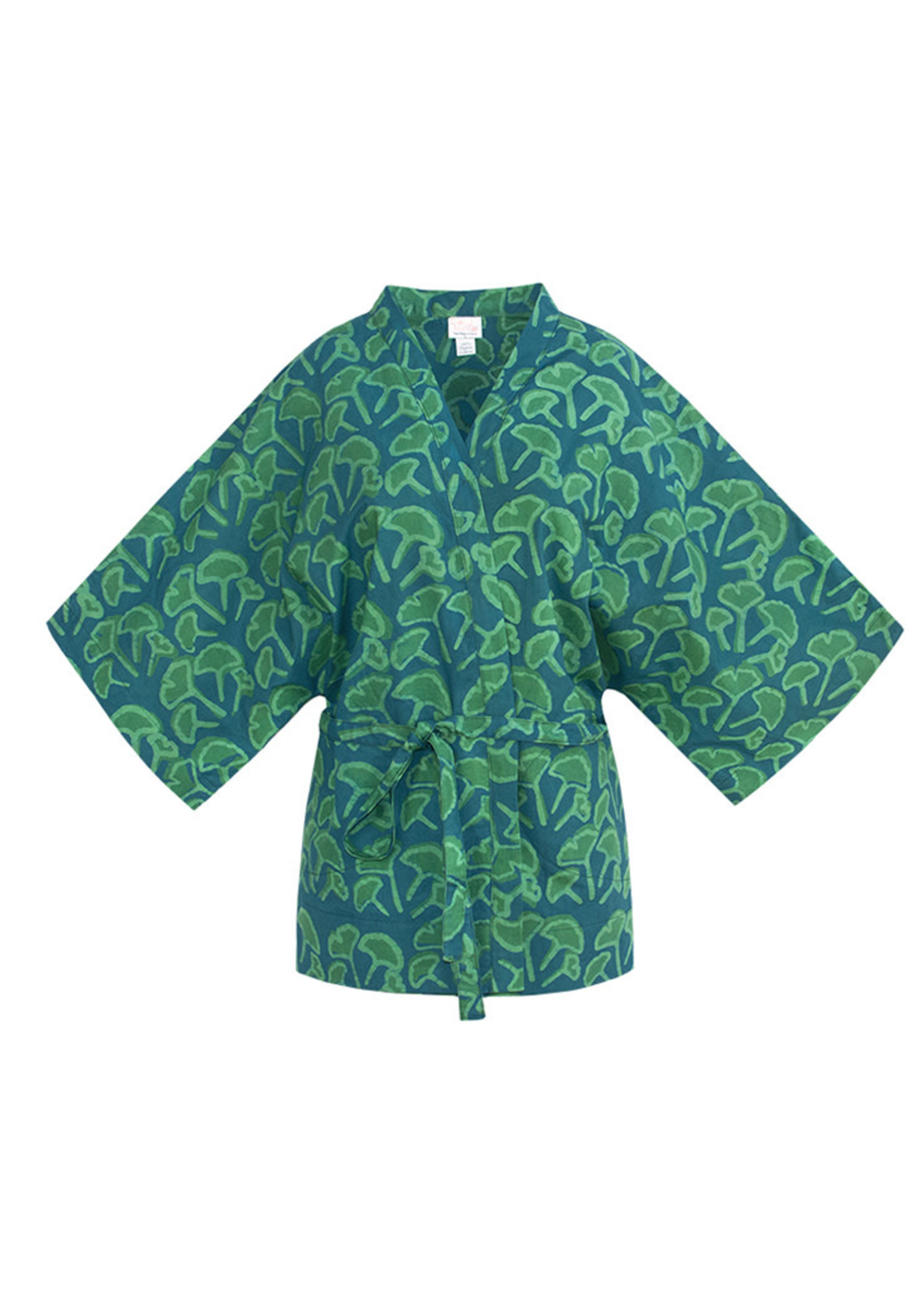 Global Mamas FINAL SALE Green Ginkgo Leaf Jacket