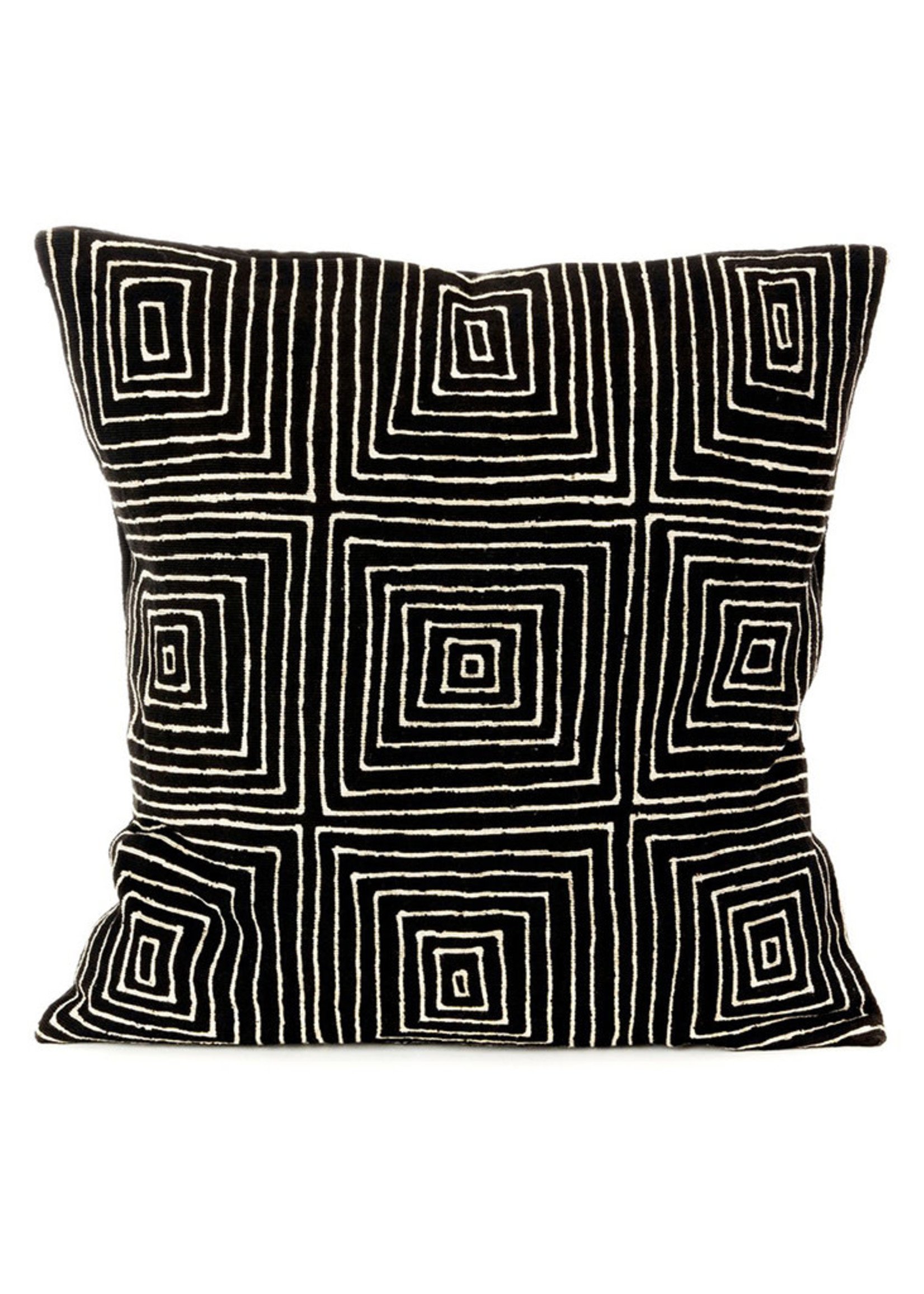 Black Segou Squares Pillow
