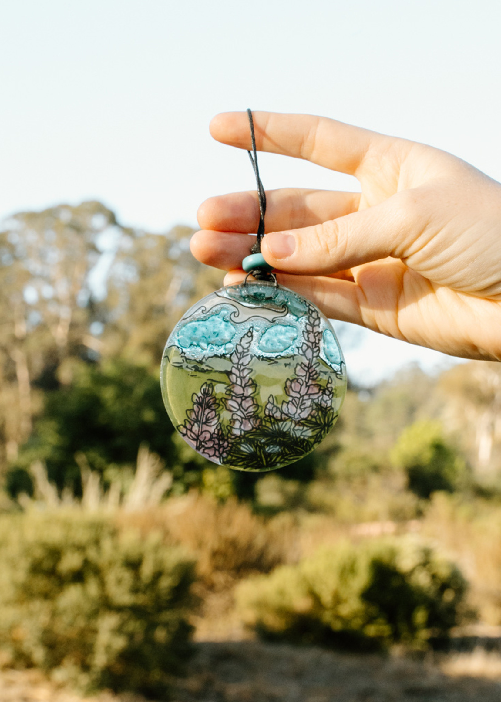 California Lupine Glass Ornament