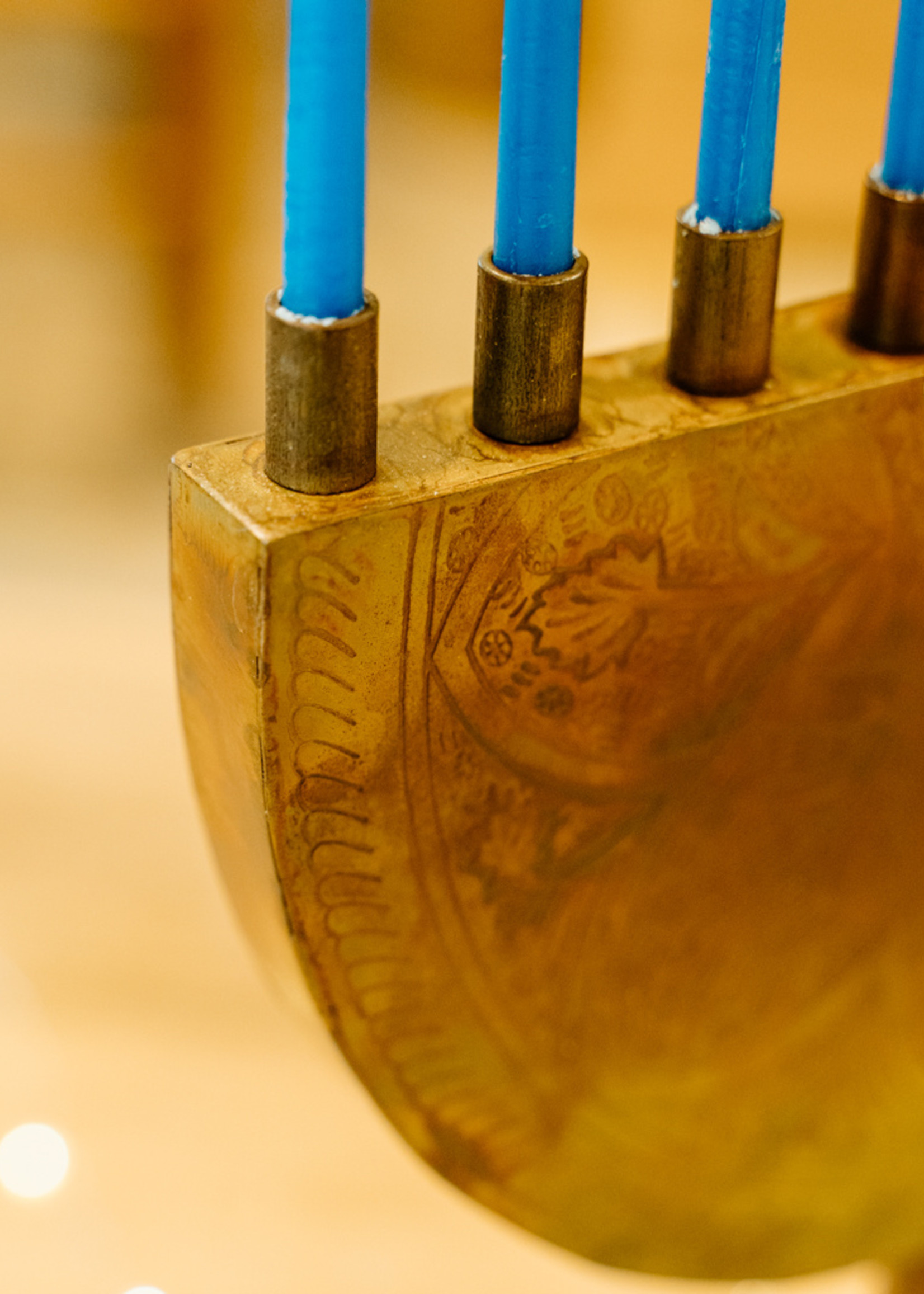 Ten Thousand Villages Engraved Iron Menorah
