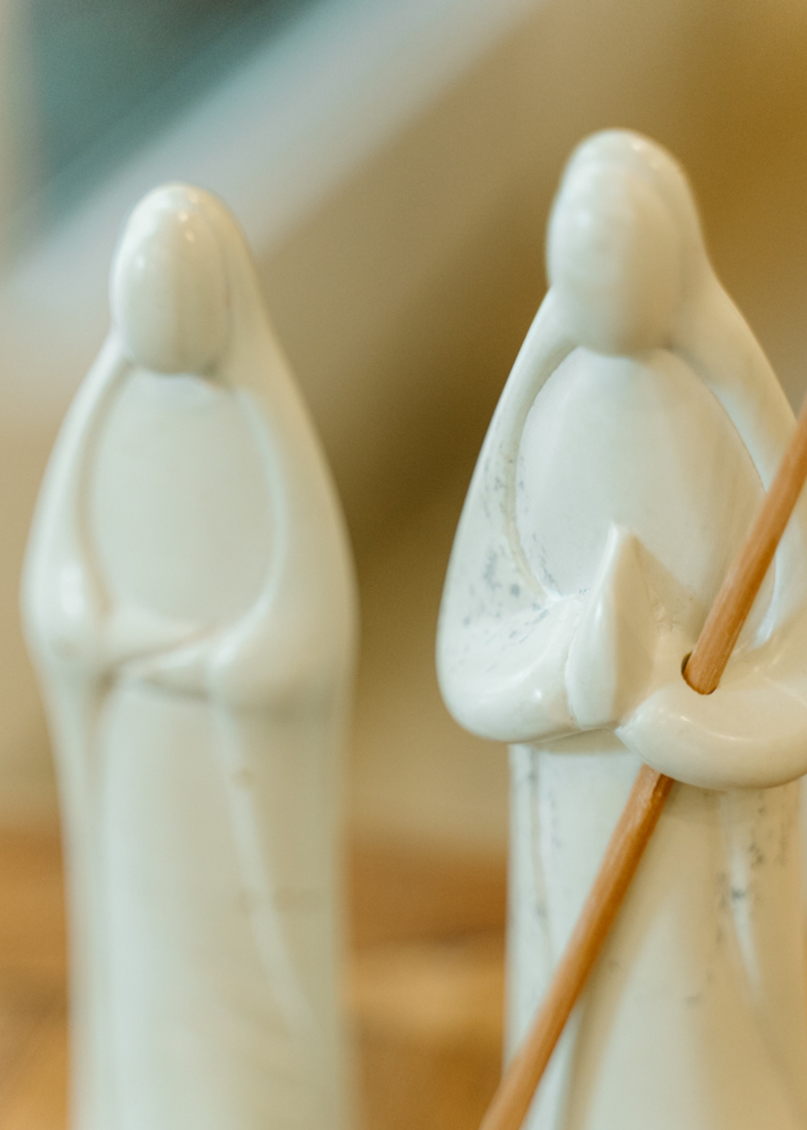 Venture Imports Soapstone Natural 3-Piece Nativity