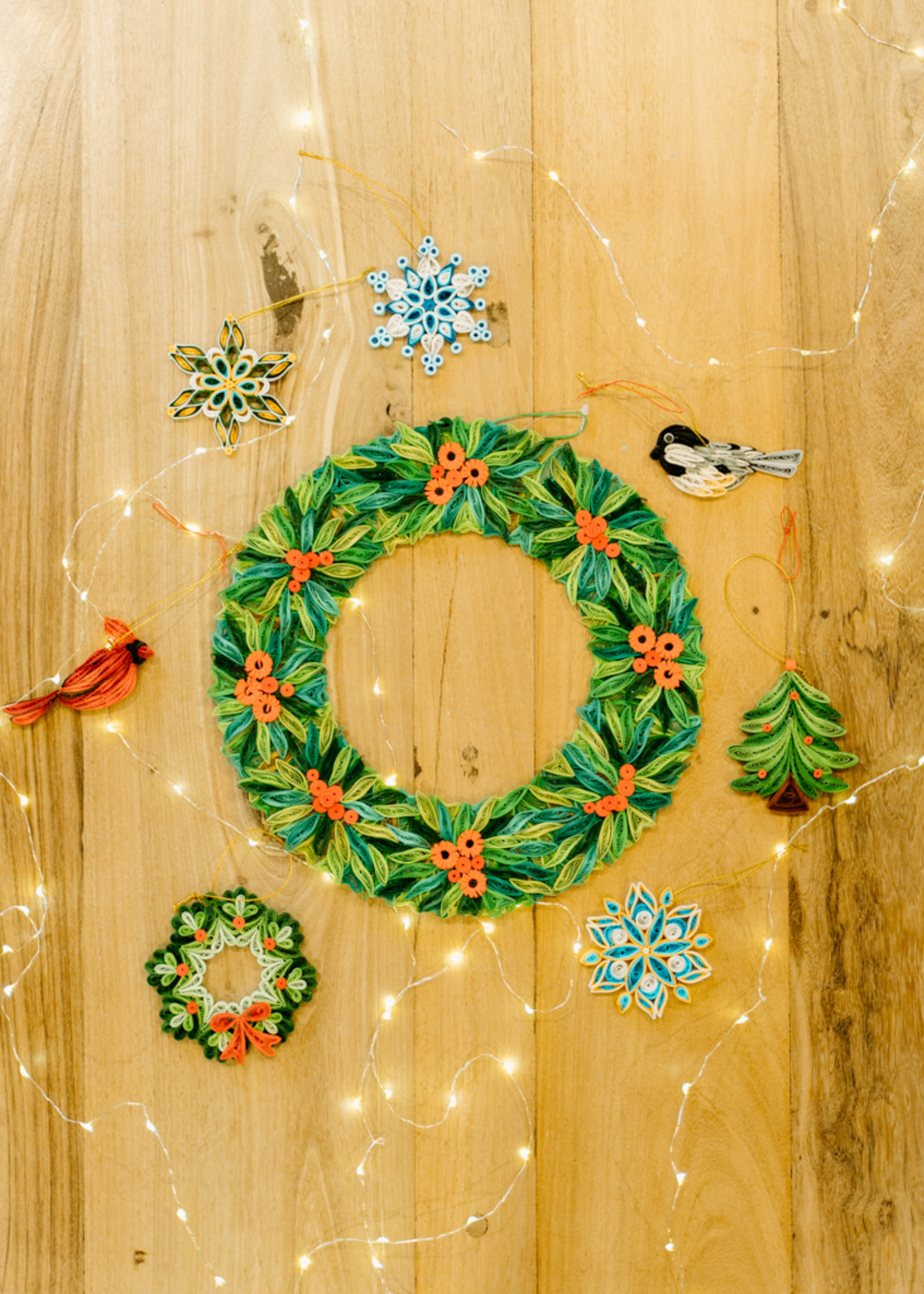 Ten Thousand Villages Quilled Chickadee Ornament