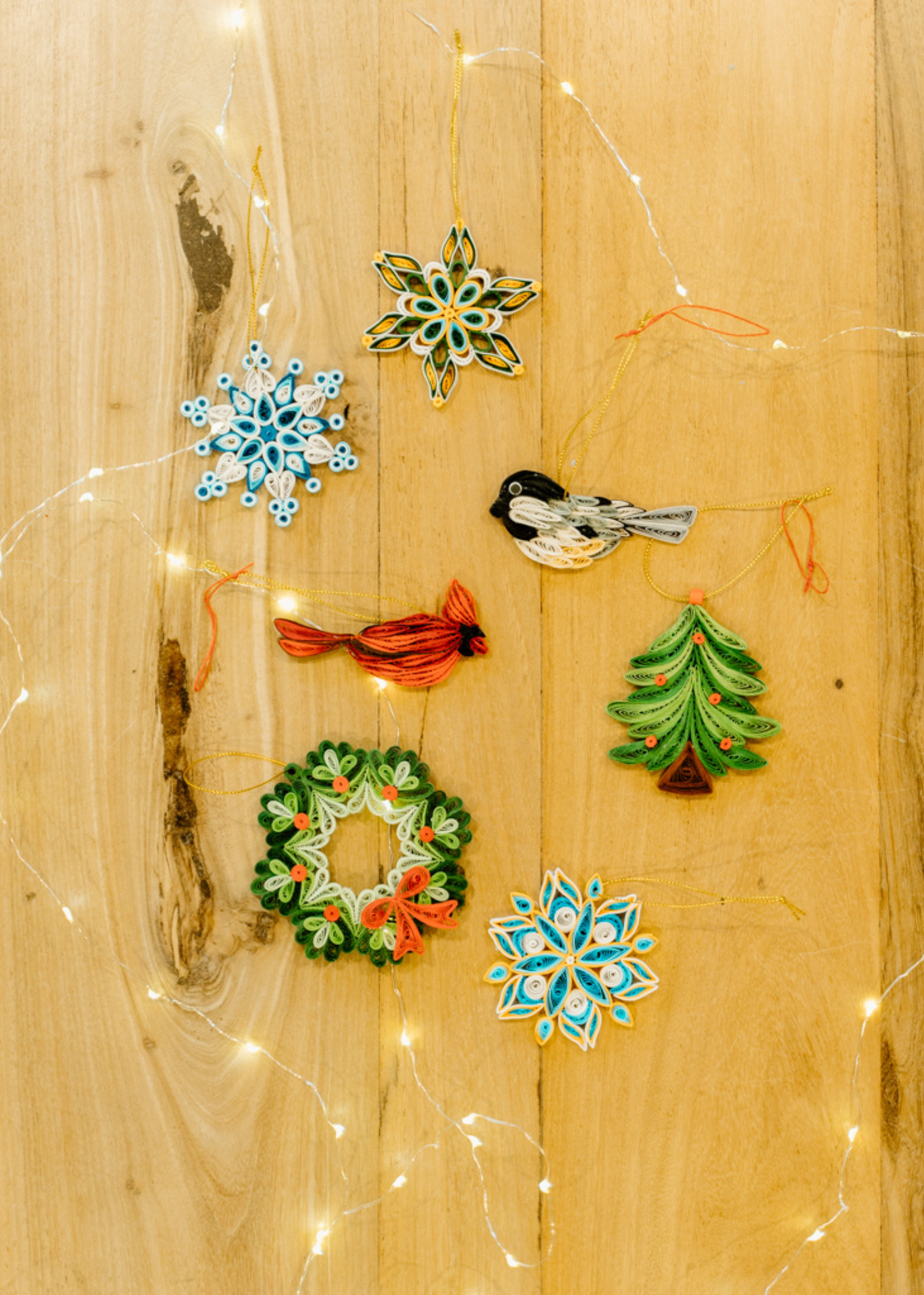 Ten Thousand Villages Quilled Chickadee Ornament