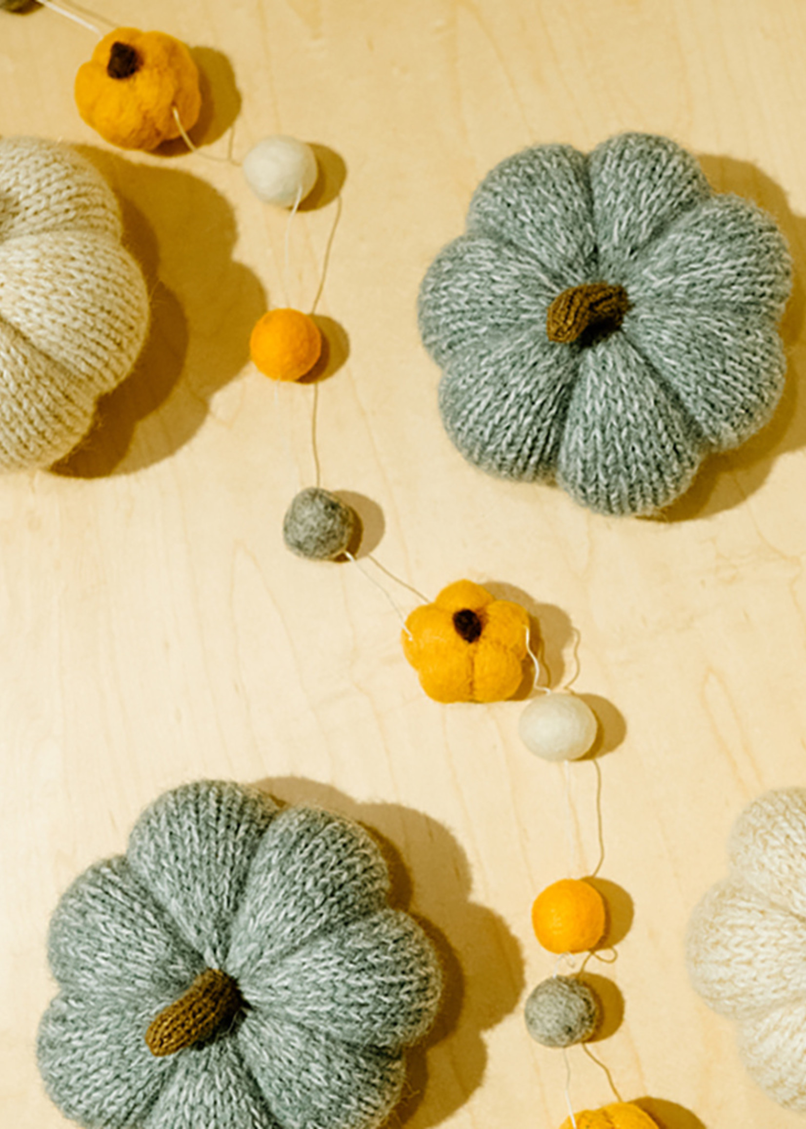 Andes Gifts Blue Knit Pumpkin