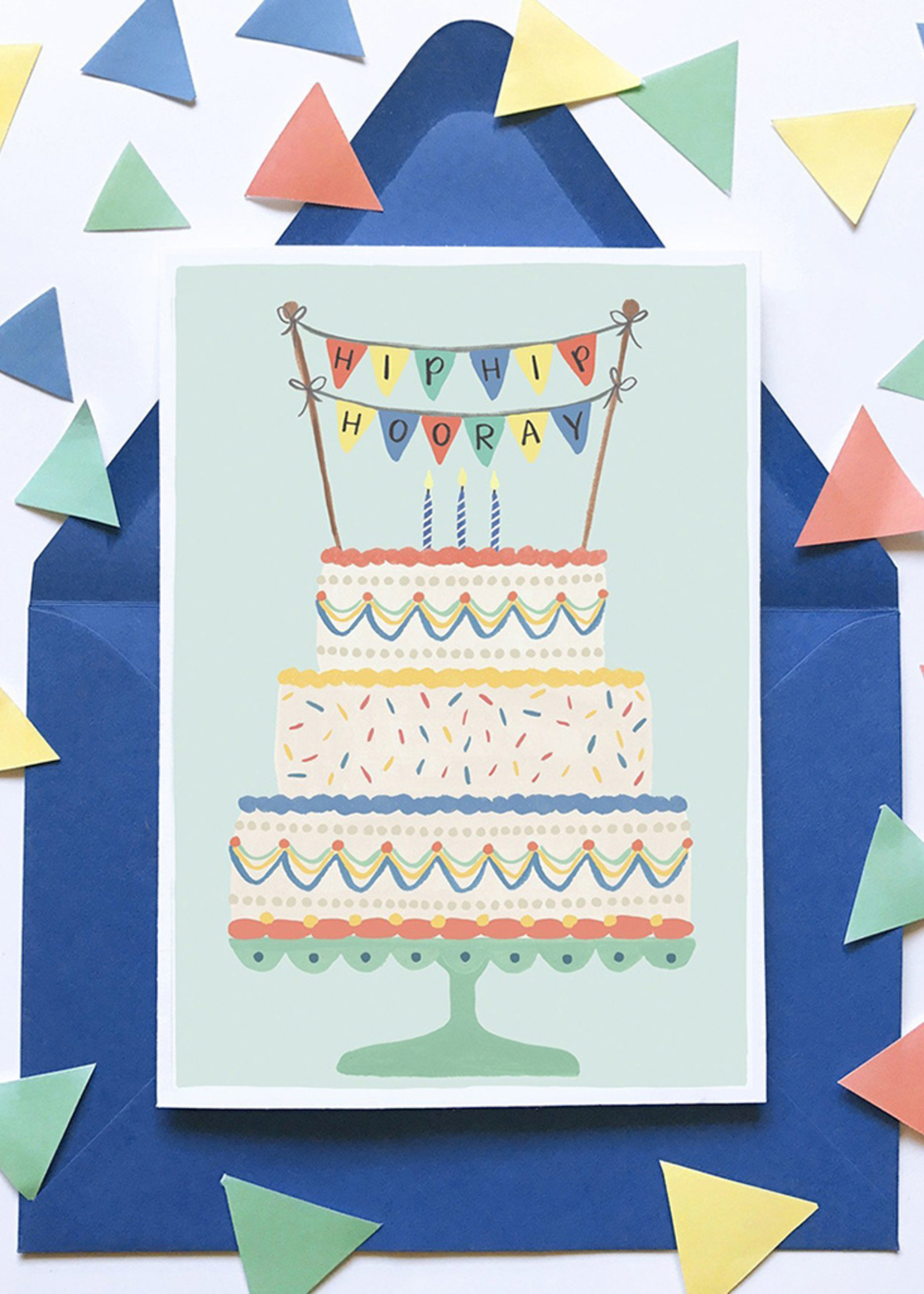 Hip Hip Hooray Cake Birthday Card