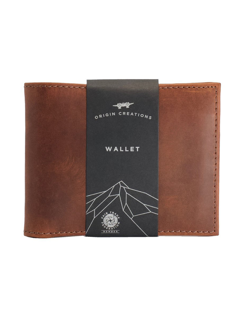Leather Bi-Fold Wallet - Saddle Brown from HumanKind Fair Trade Leather Bi-Fold Wallet - Saddle Brown from HumanKind Fair Trade