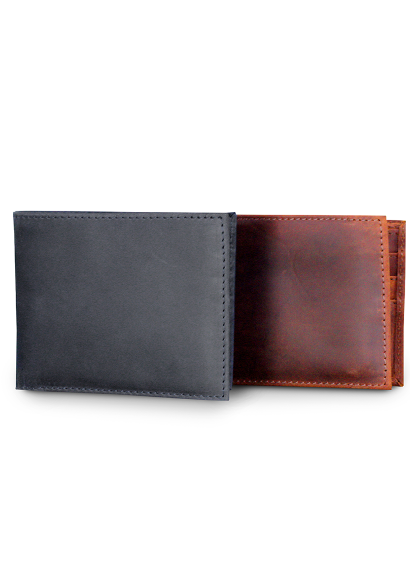 Leather Bi-Fold Wallet - Electric Black