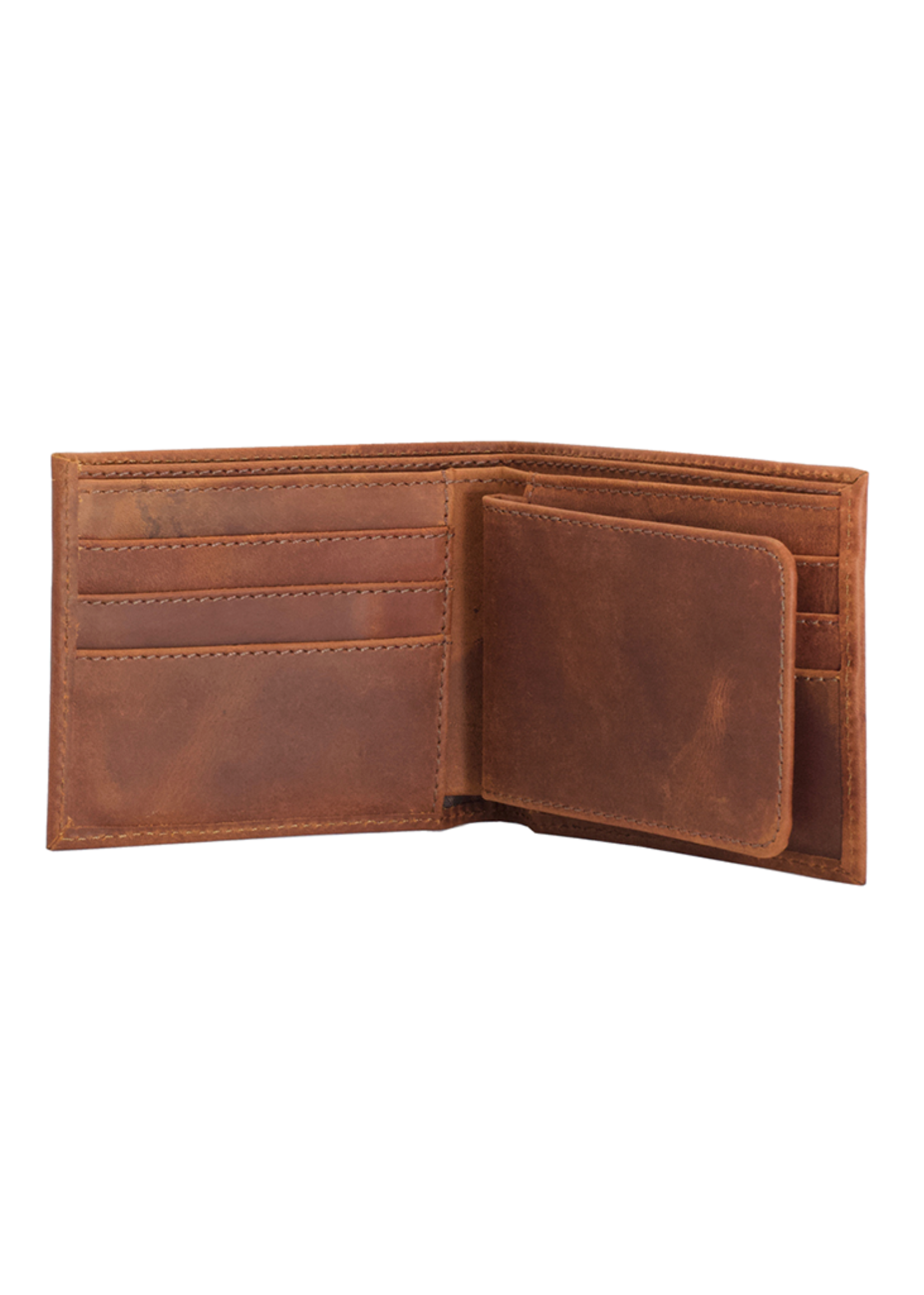 Leather Bi-Fold Wallet - Saddle Brown