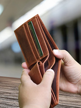 Leather Bi-Fold Wallet - Saddle Brown from HumanKind Fair