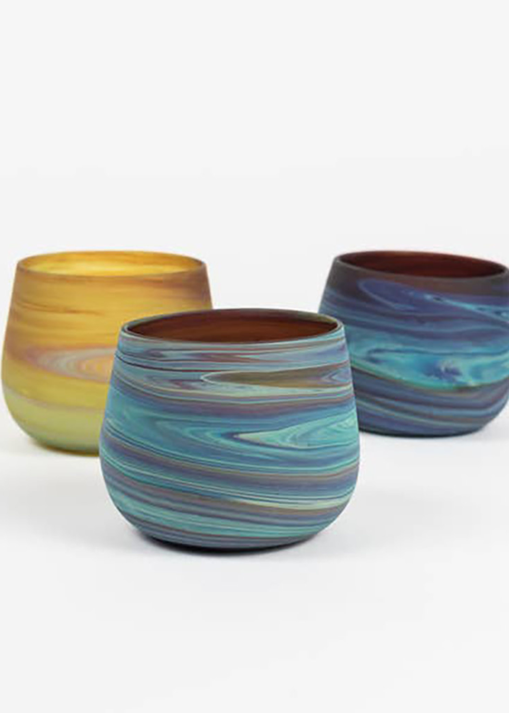 Ten Thousand Villages Phonecian Glass Candleholder