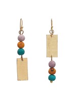 WorldFinds Kantha Asymmetric Earrings