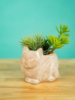Ceramic Crouching Cat Planter