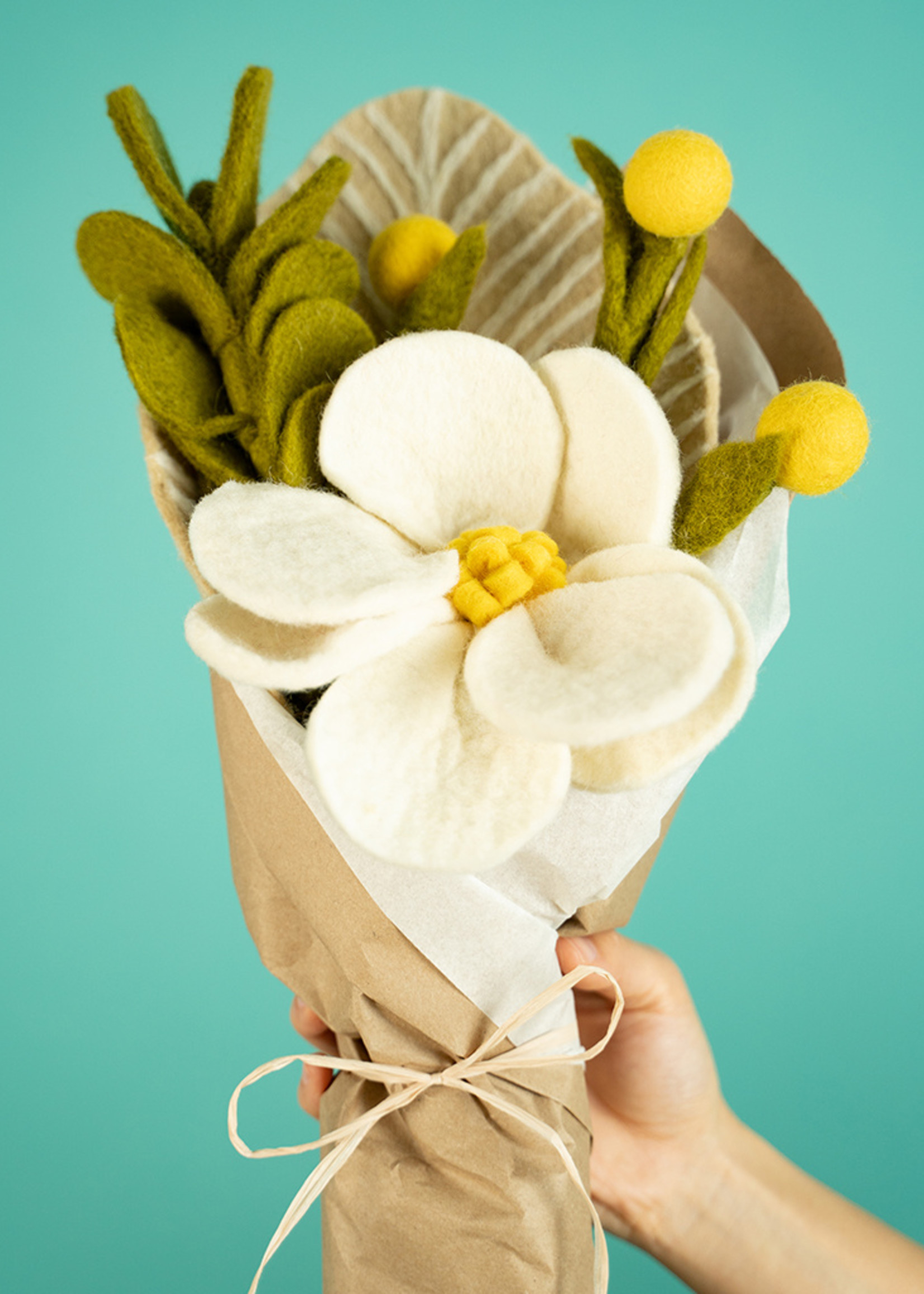 Global Goods Partners Monochromatic Felt Flower Bouquet