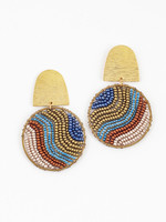 Altiplano Beaded and Brass Flow Post Earrings