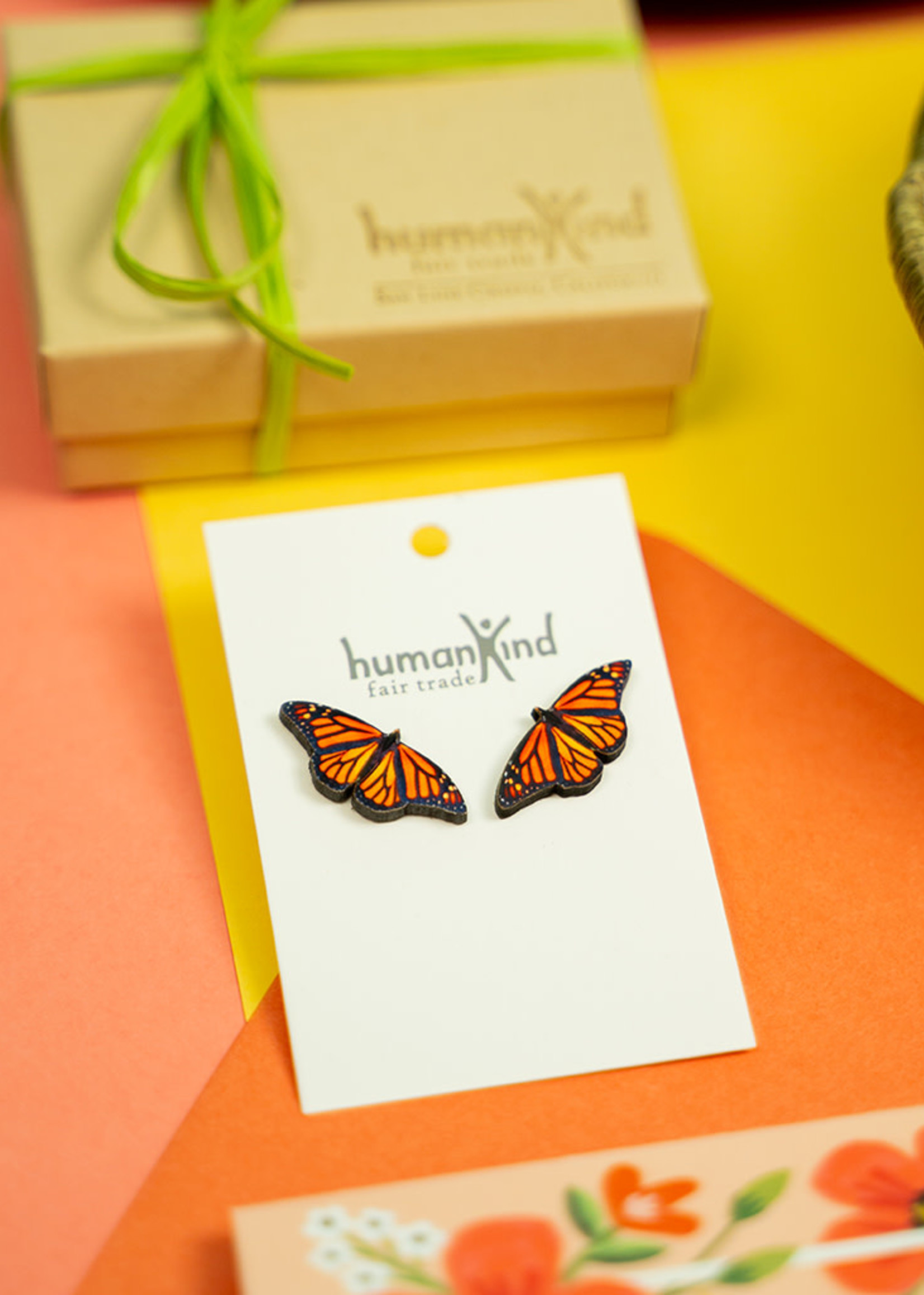 Dunitz Jewelry Monarch Butterfly Stud Earrings