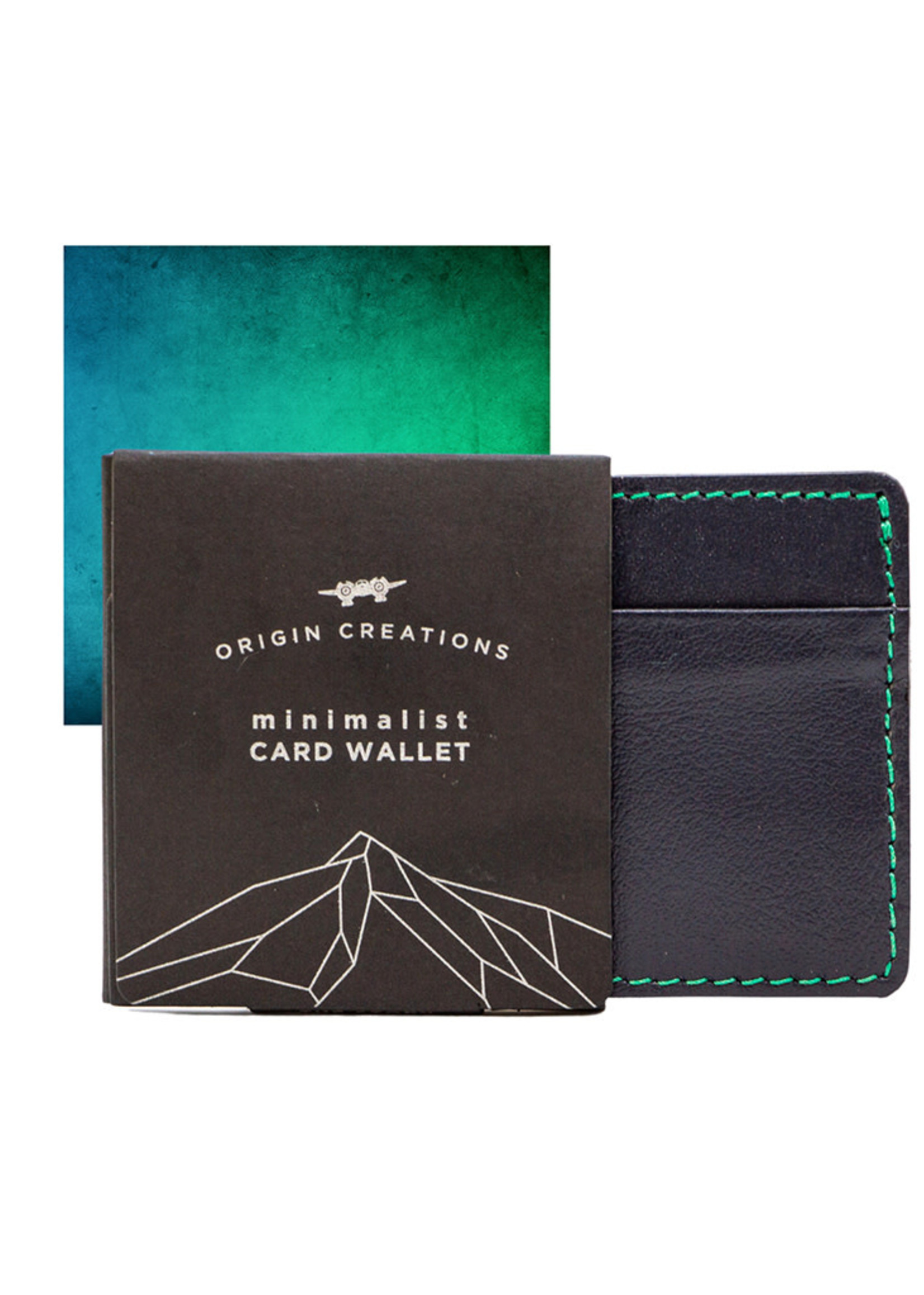Minimalist Leather Card Wallet - Deep Water Navy