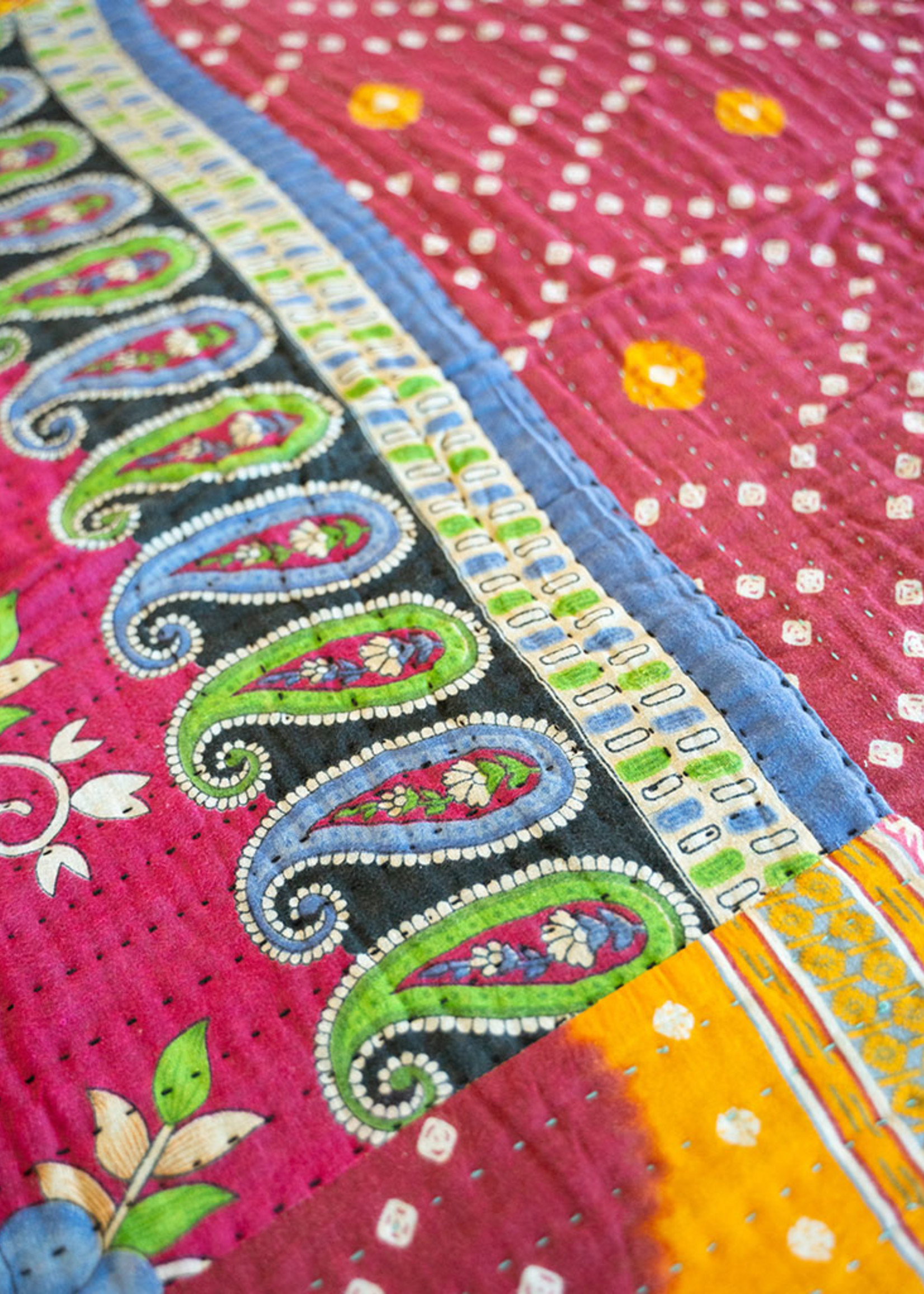 SERRV Queen Size Kantha Quilt #17