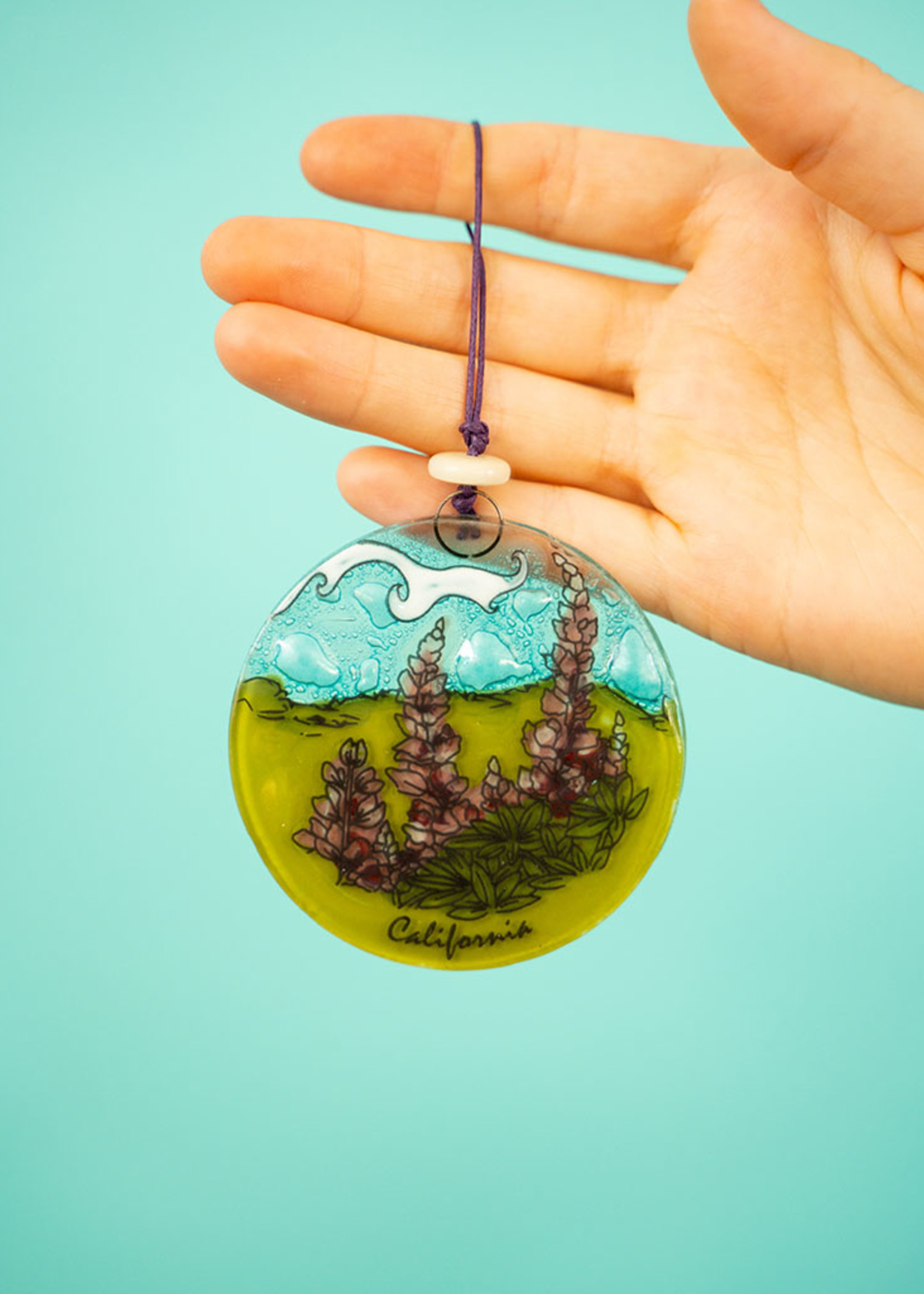 Pampeana California Lupine Glass Ornament